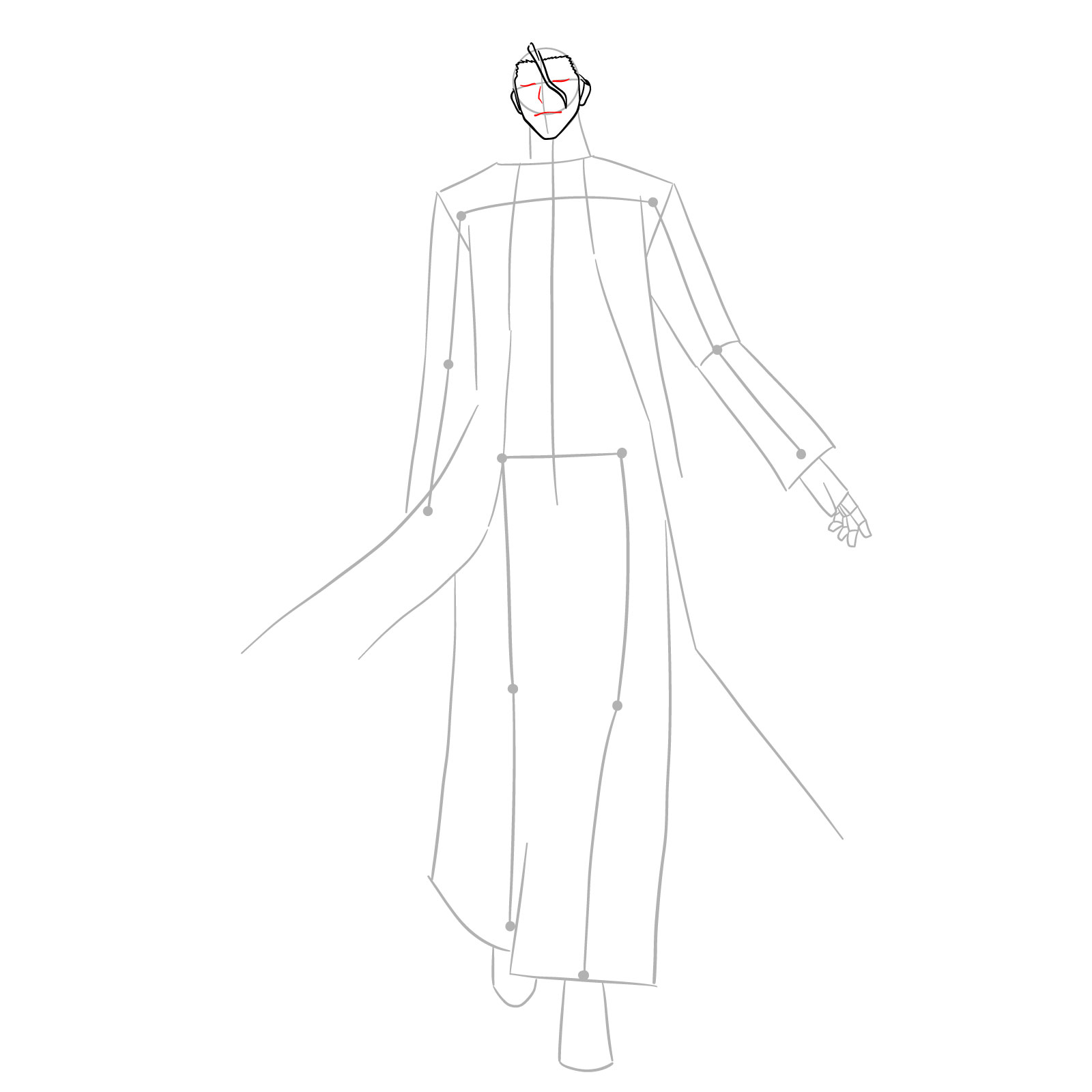 How to Draw Sousuke Aizen - step 05