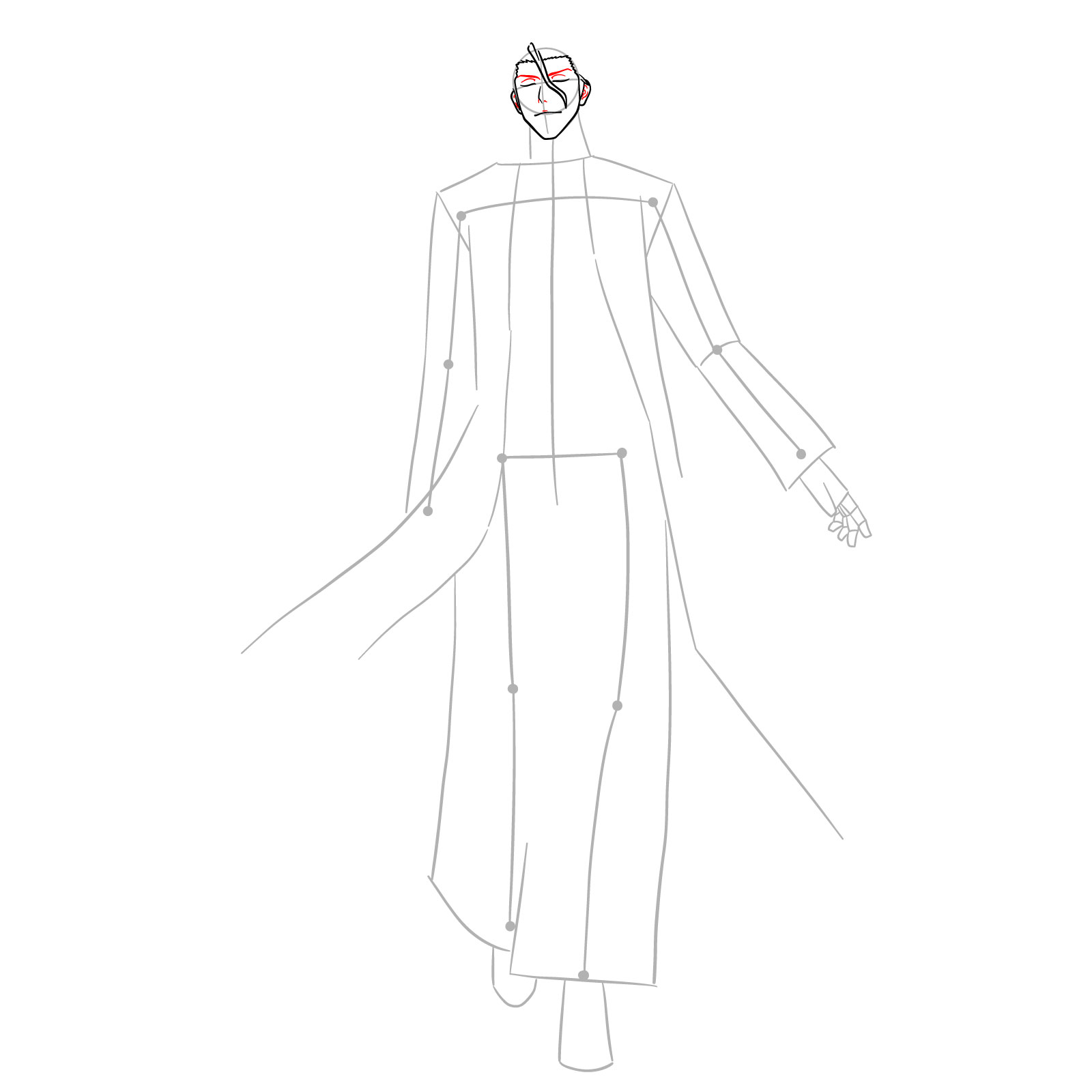 How to Draw Sousuke Aizen - step 06
