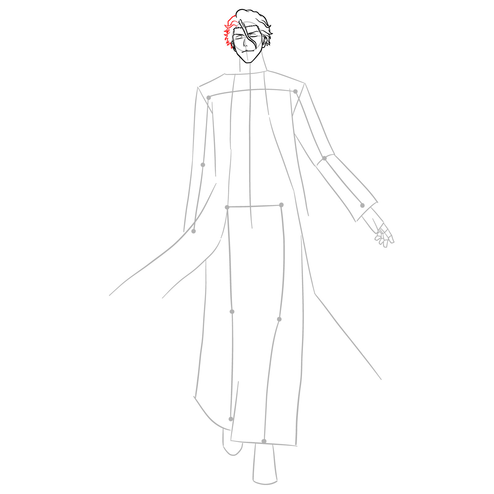 How to Draw Sousuke Aizen - step 08