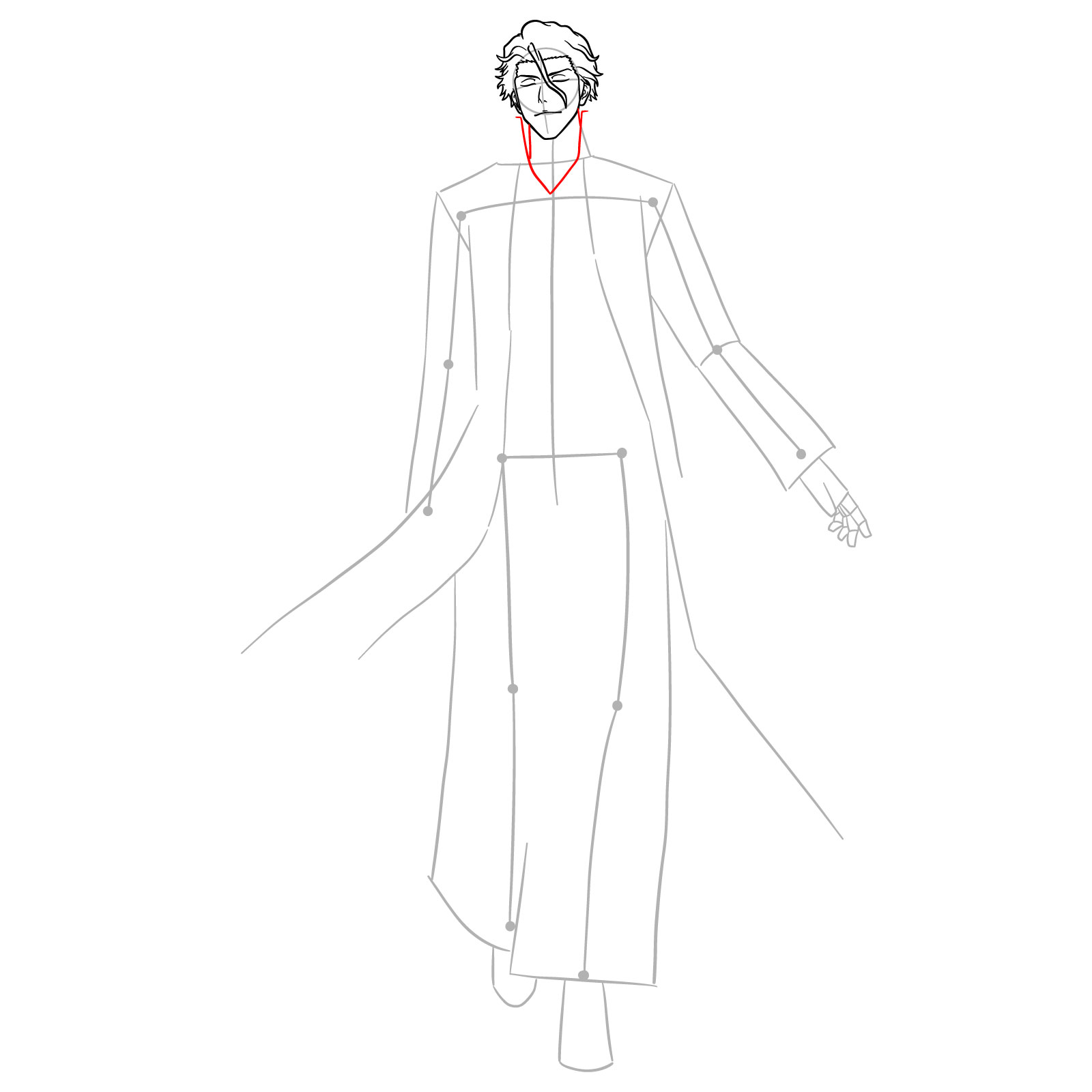 How to Draw Sousuke Aizen - step 09