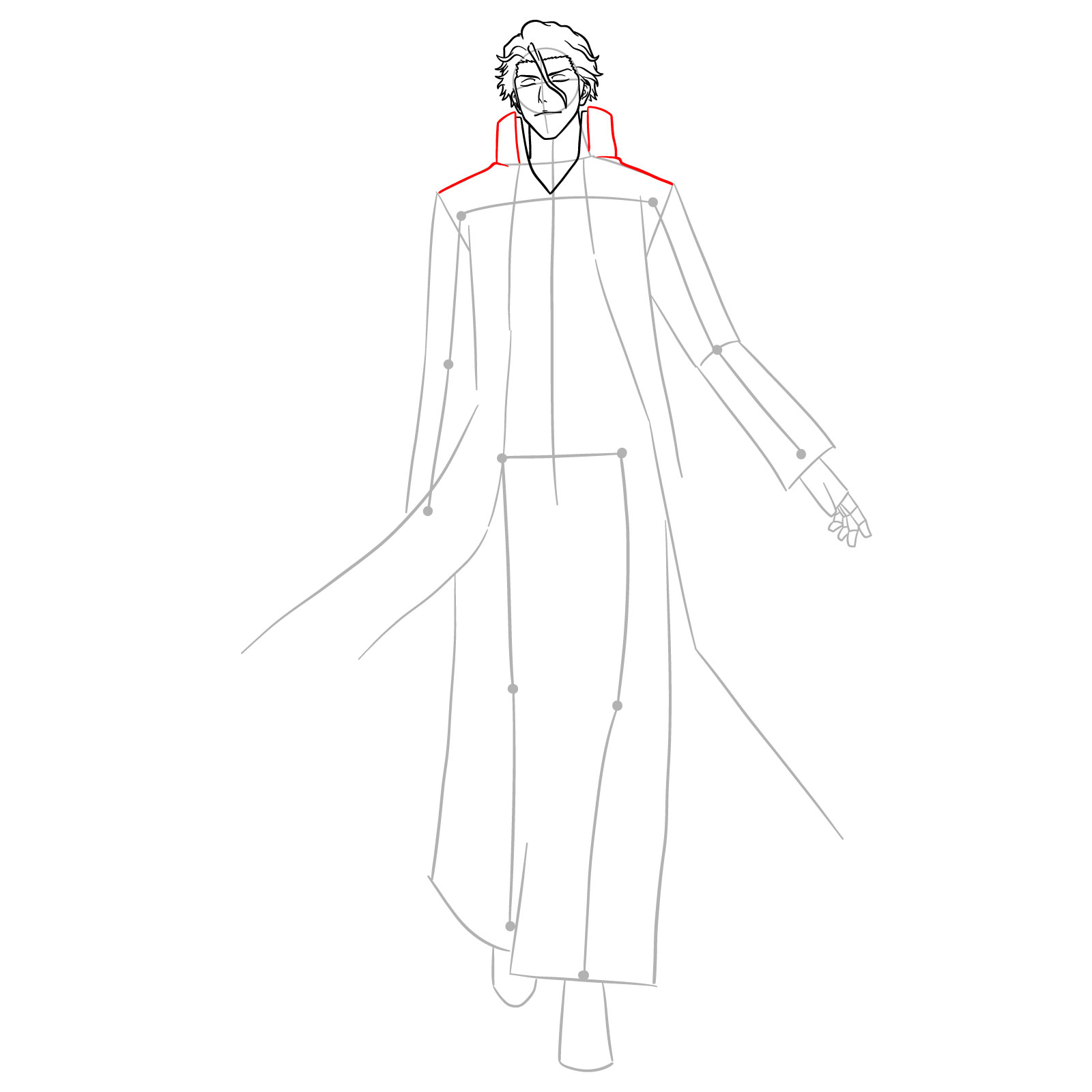 How to Draw Sousuke Aizen - step 10