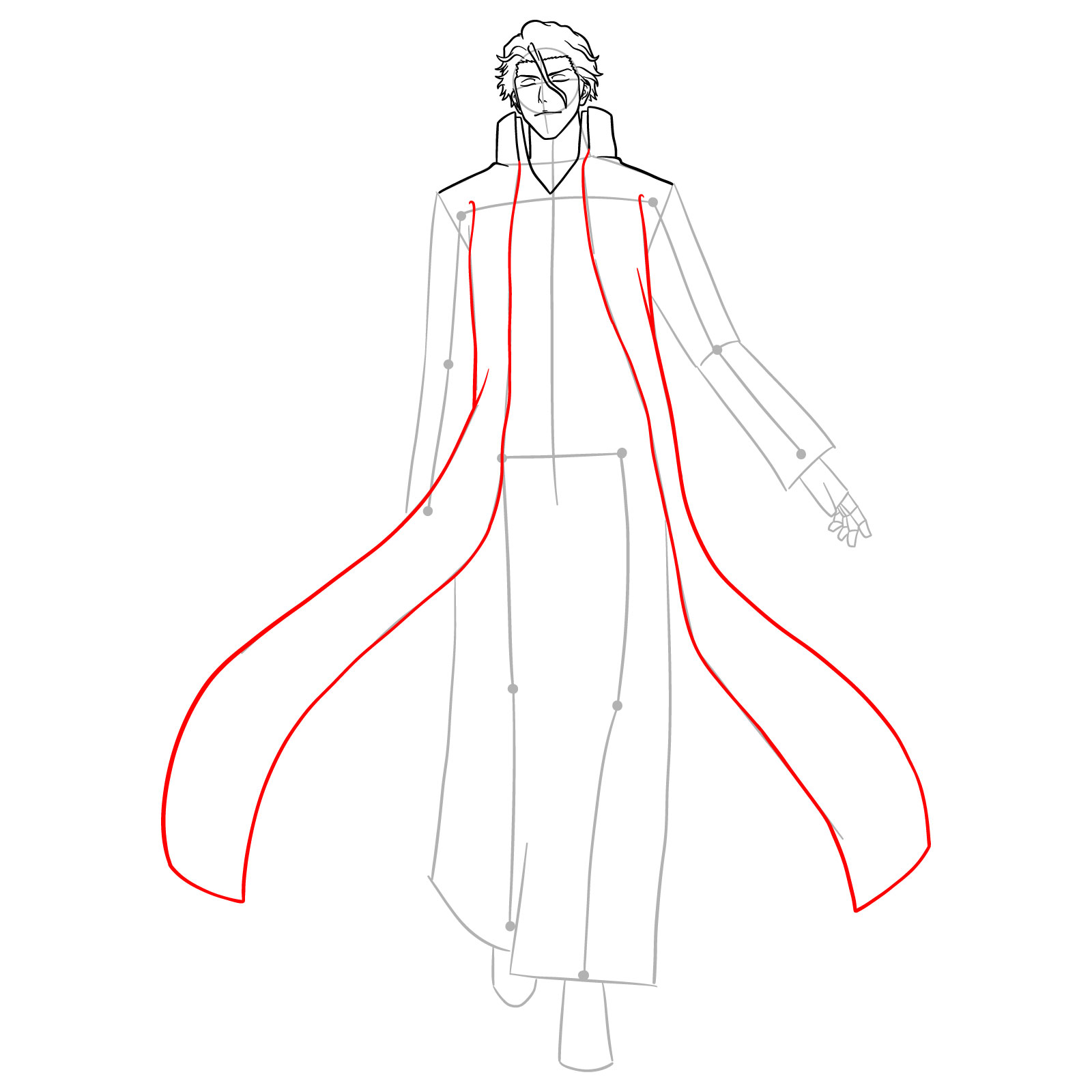 How to Draw Sousuke Aizen - step 11