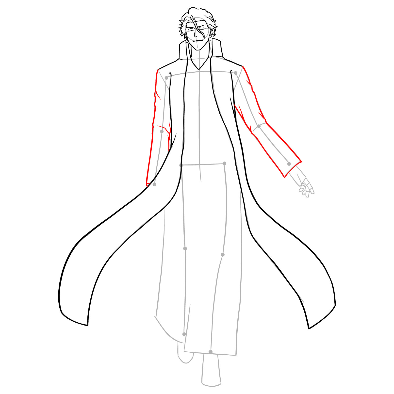 How to Draw Sousuke Aizen - step 12