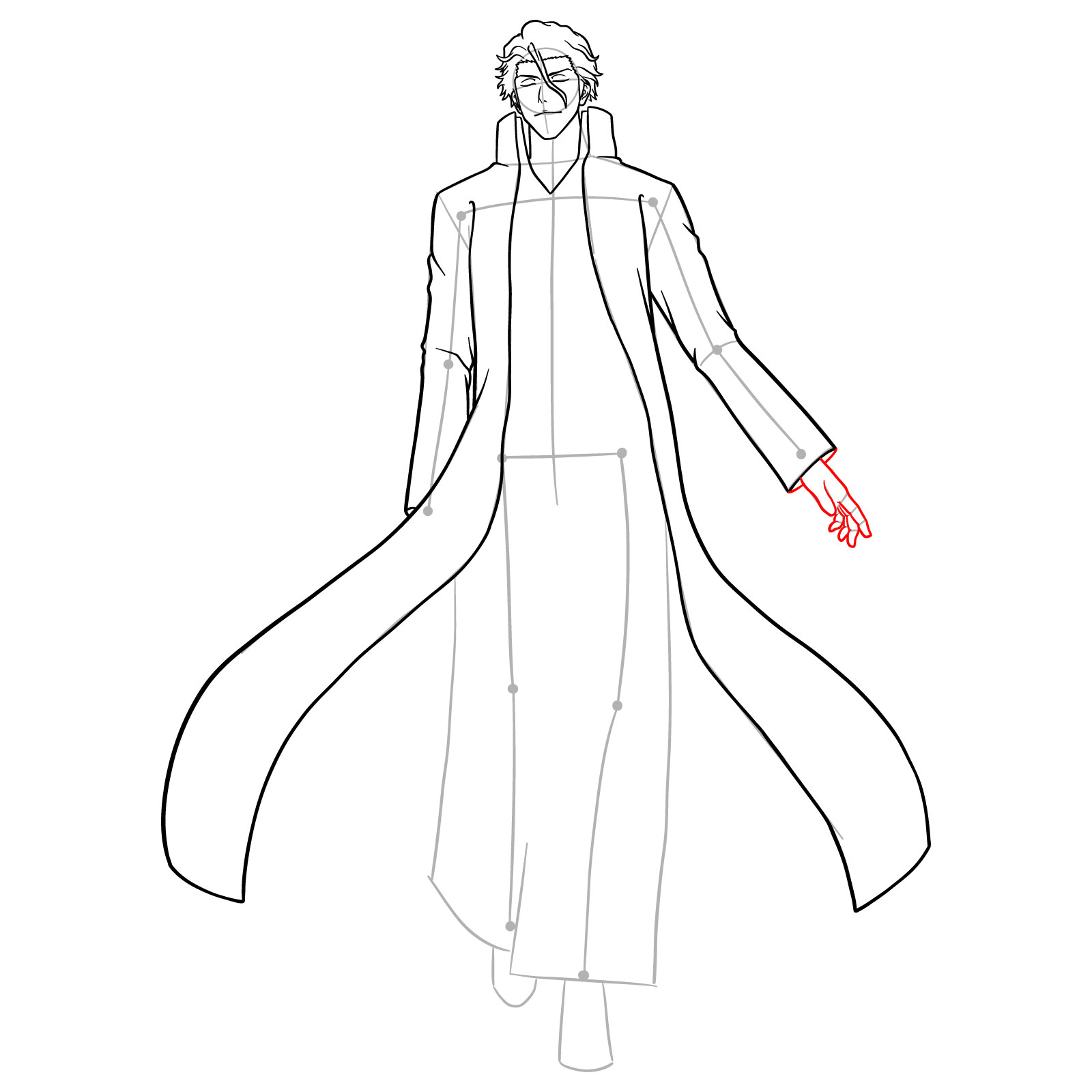 How to Draw Sousuke Aizen - step 13
