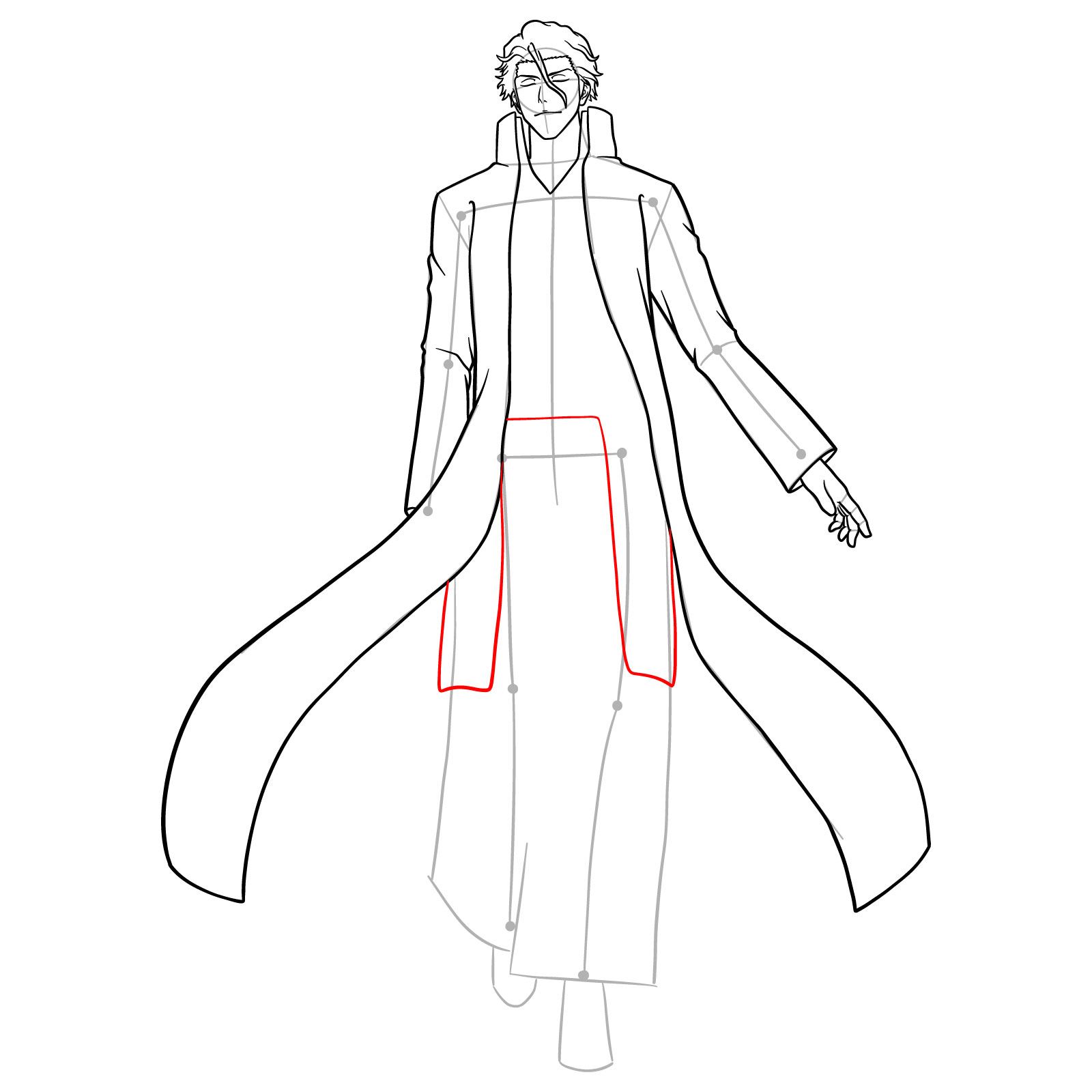 How to Draw Sousuke Aizen - step 14