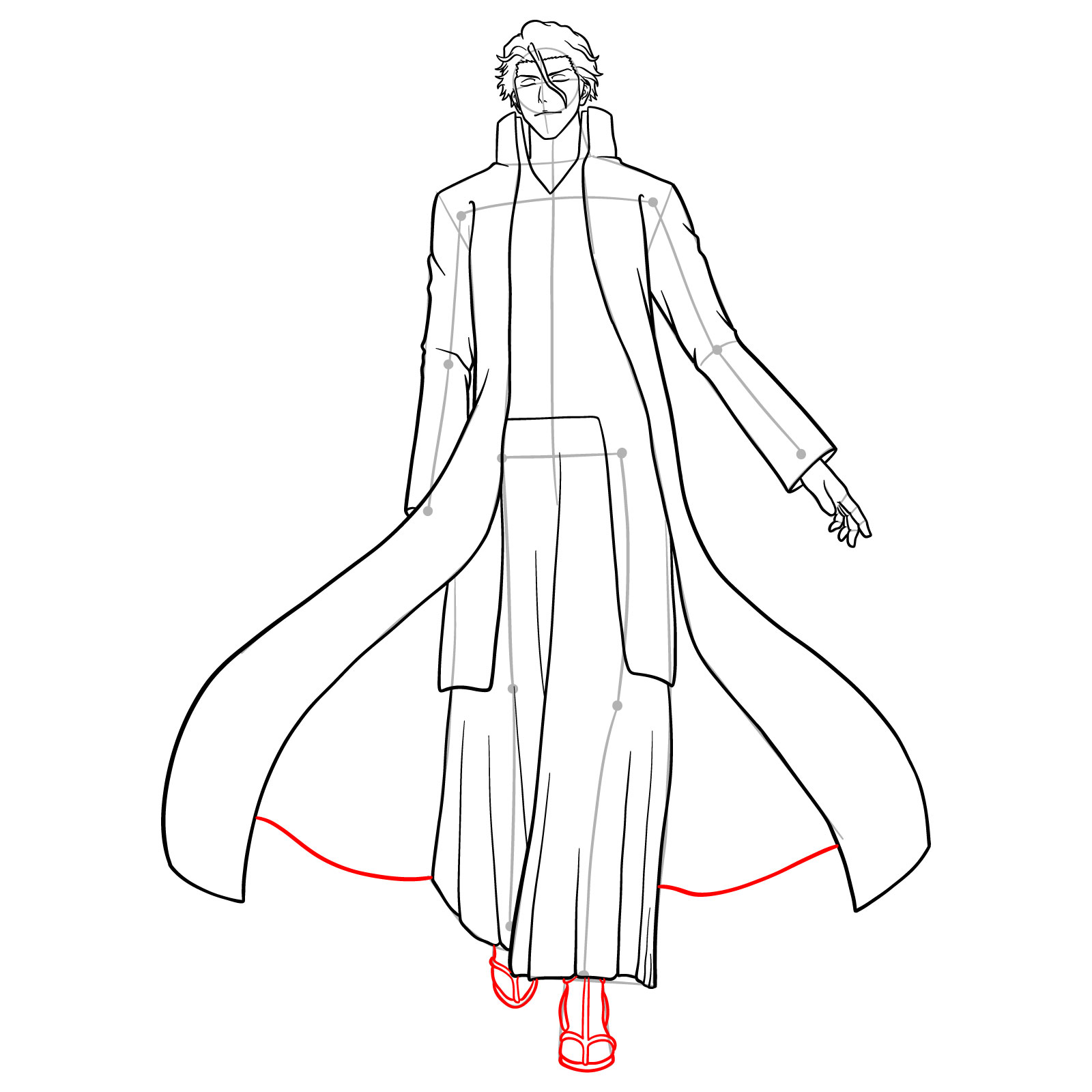 How to Draw Sousuke Aizen - step 16