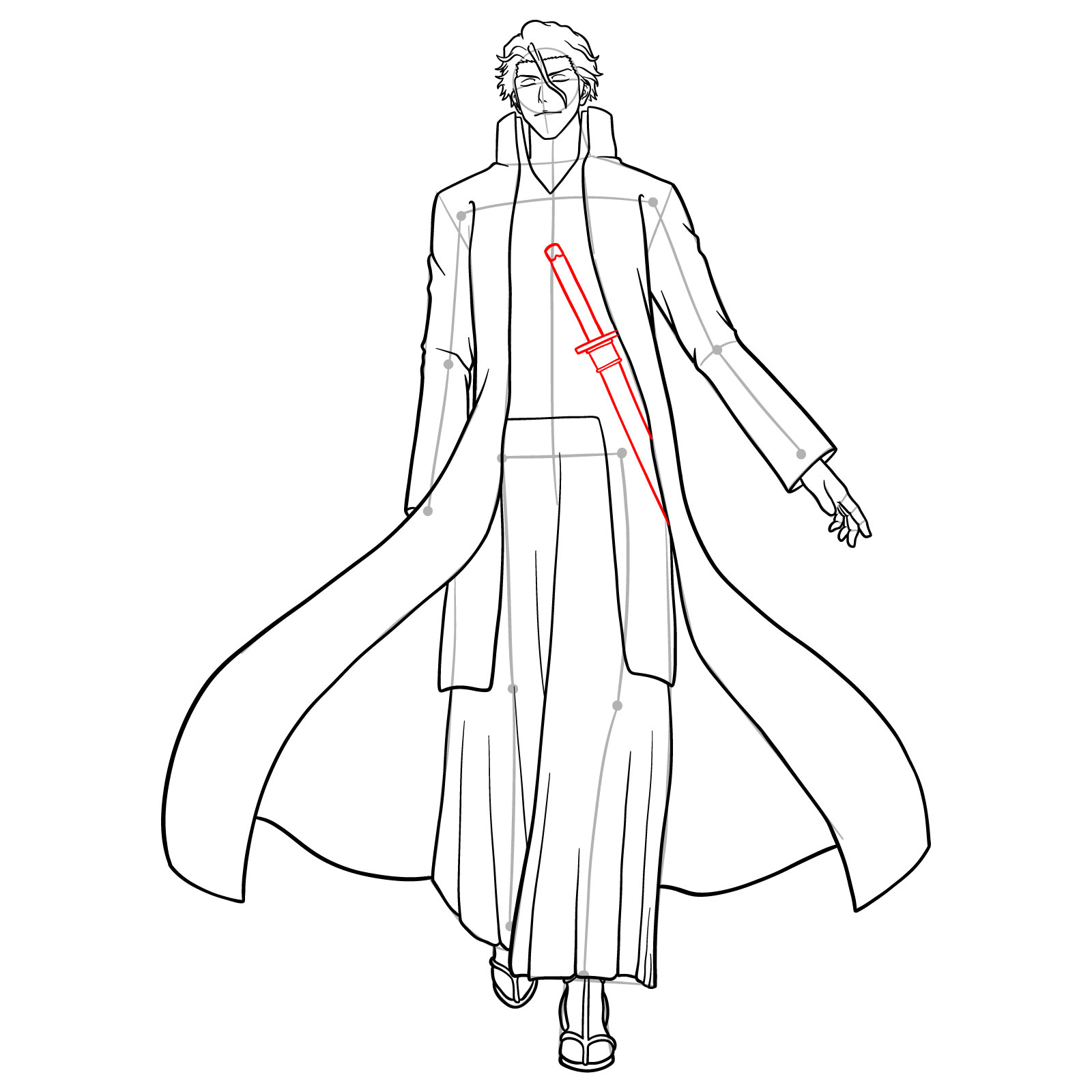 How to Draw Sousuke Aizen - step 17
