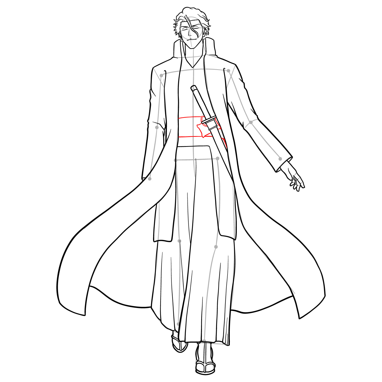 How to Draw Sousuke Aizen - step 18