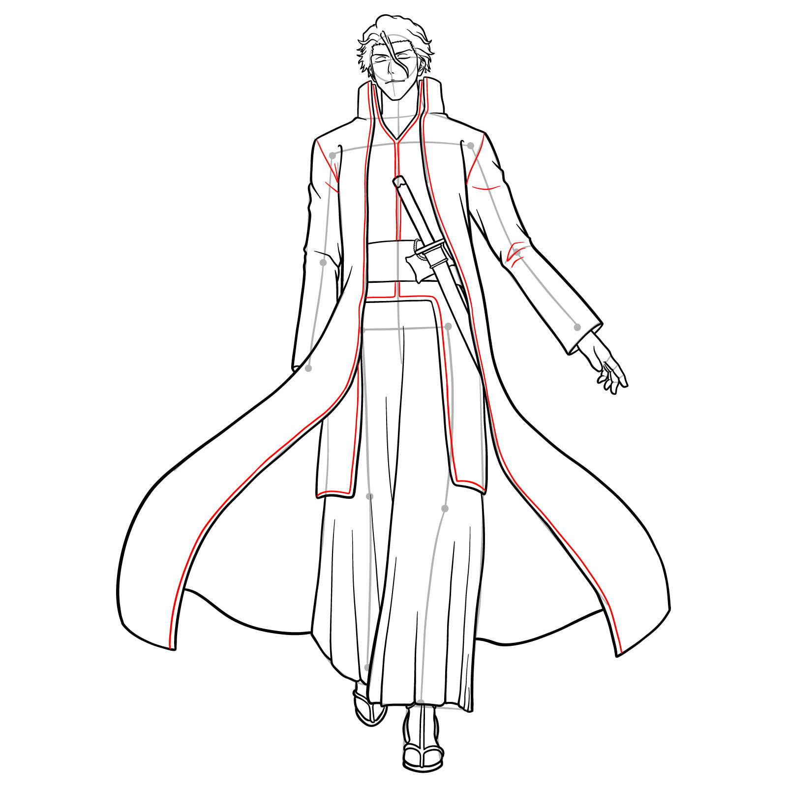 How to Draw Sousuke Aizen - step 19
