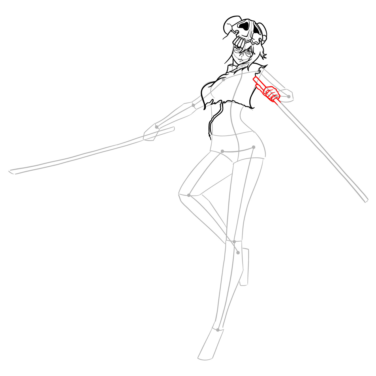 How to Draw Nelliel from Bleach - step 14