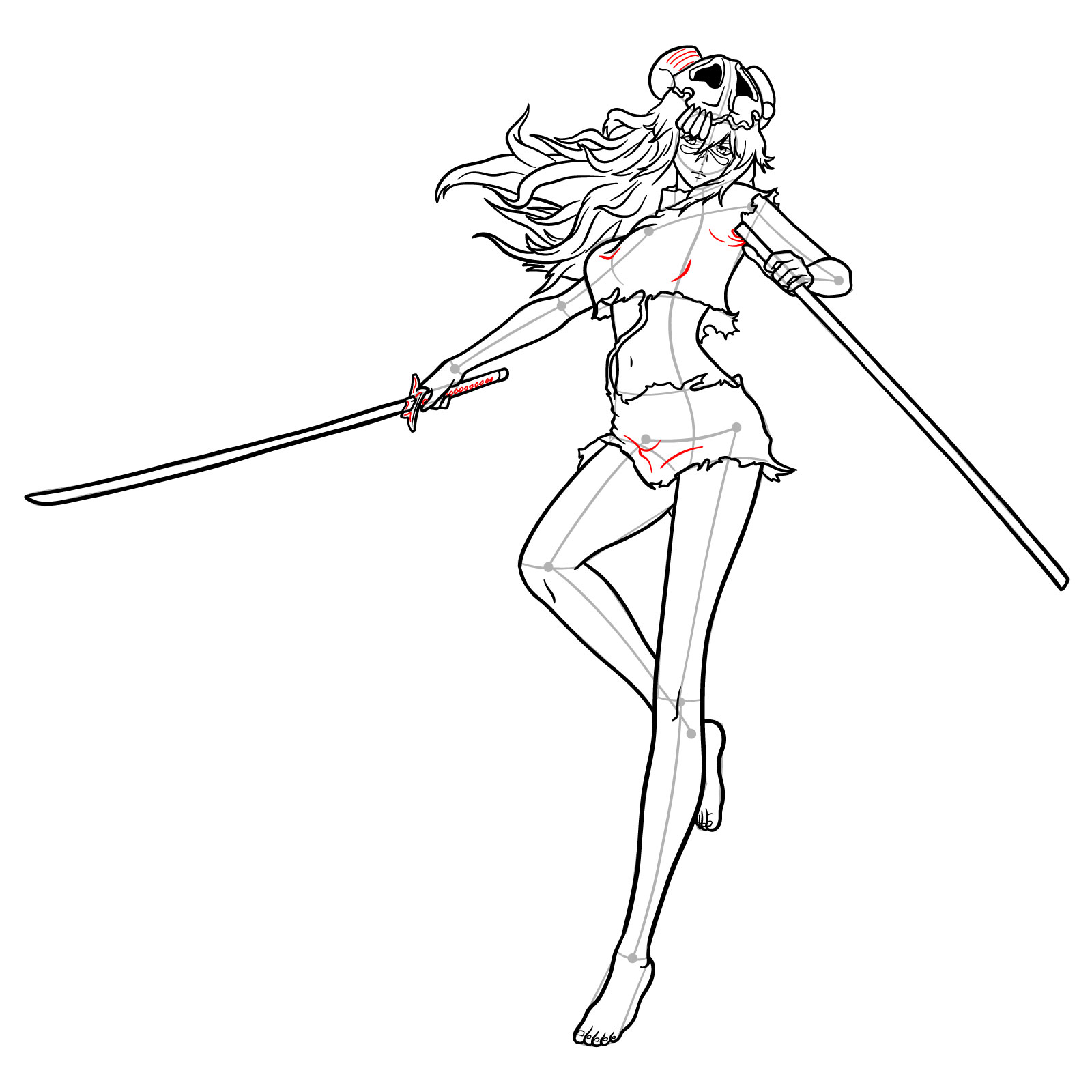 How to Draw Nelliel from Bleach - step 26