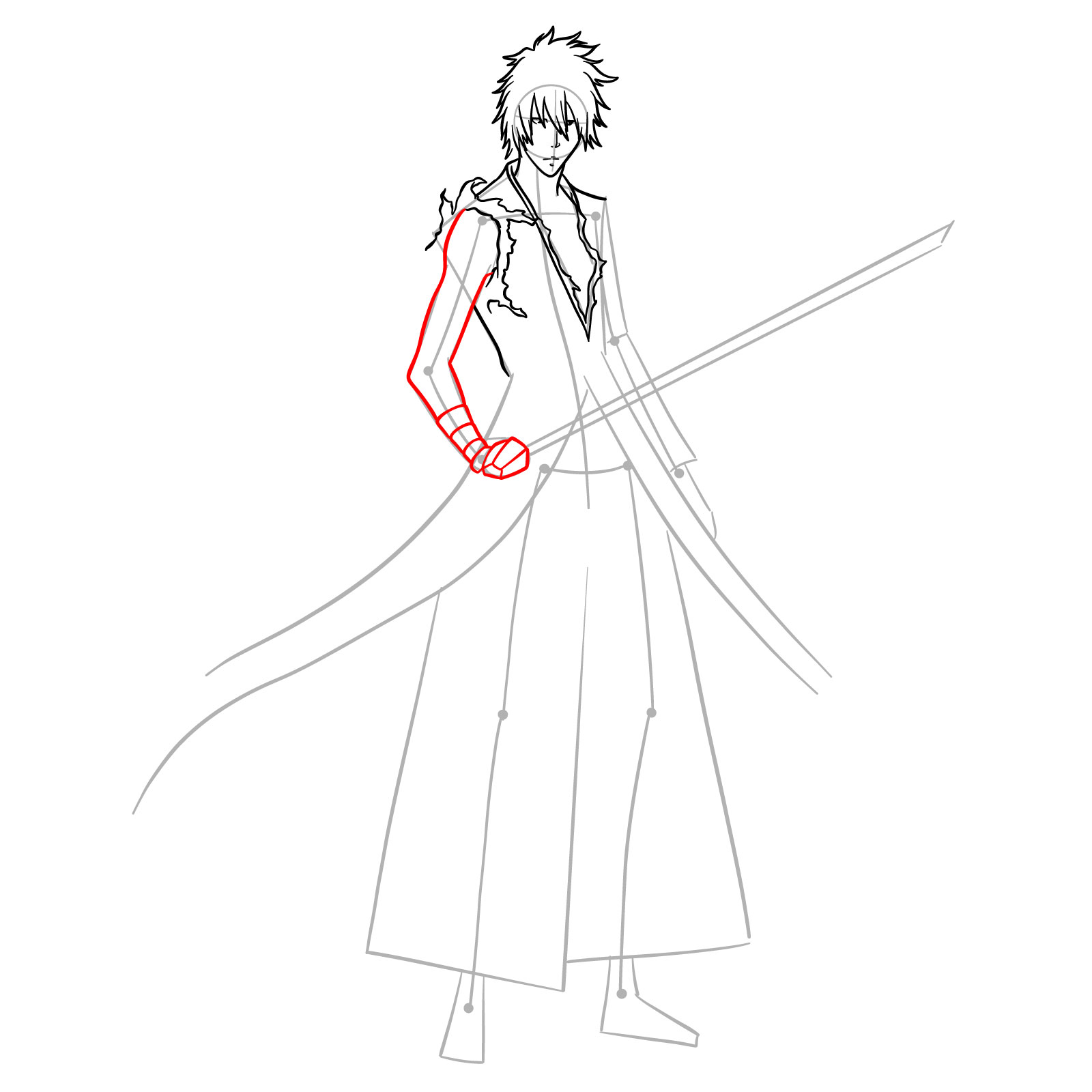 How to Draw Ichigo After Dangai Training - step 10