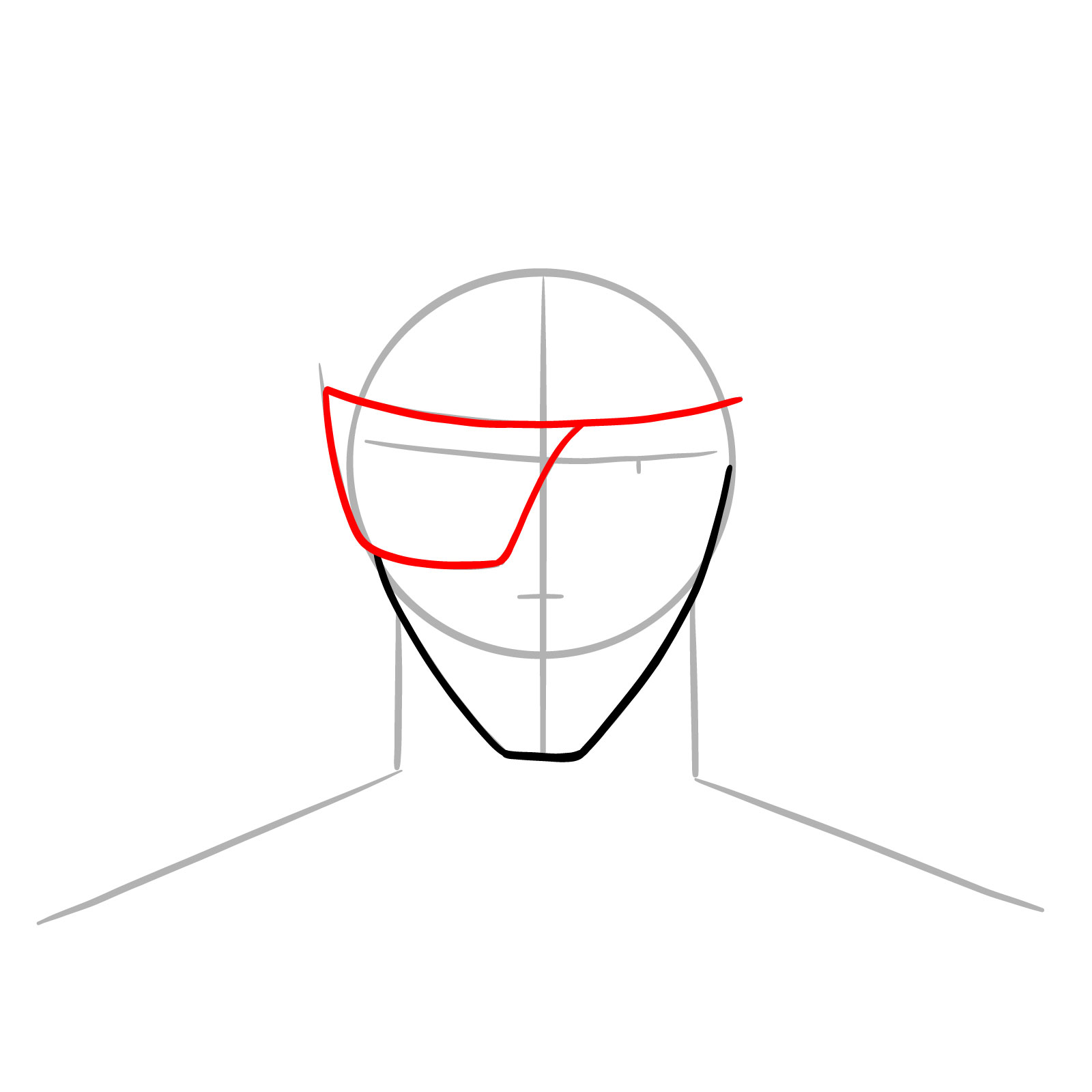 How to Draw Aizen’s Face from Bleach: TYBW - step 04