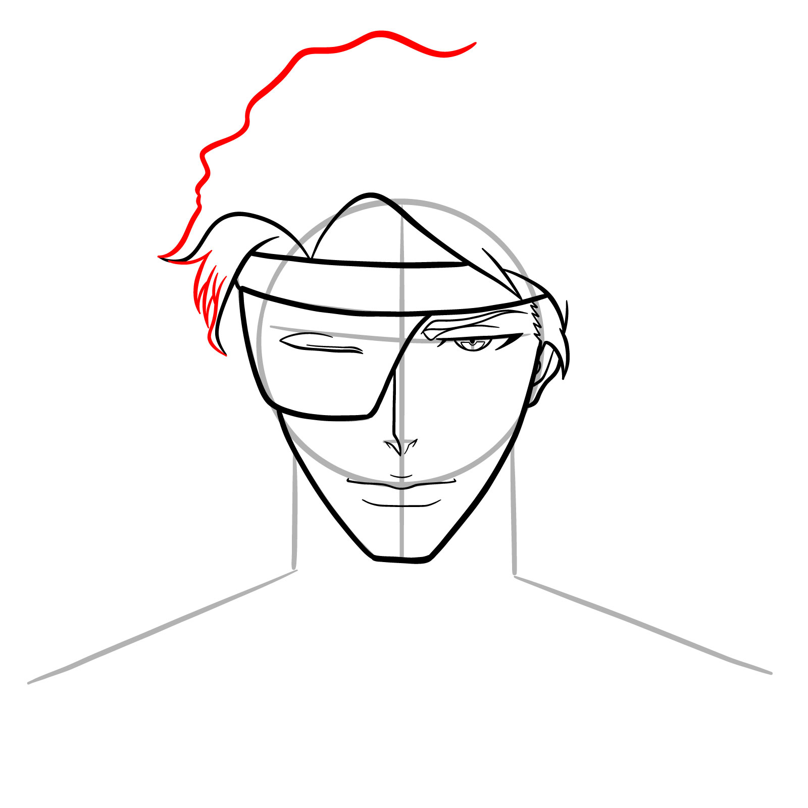 How to Draw Aizen’s Face from Bleach: TYBW - step 13