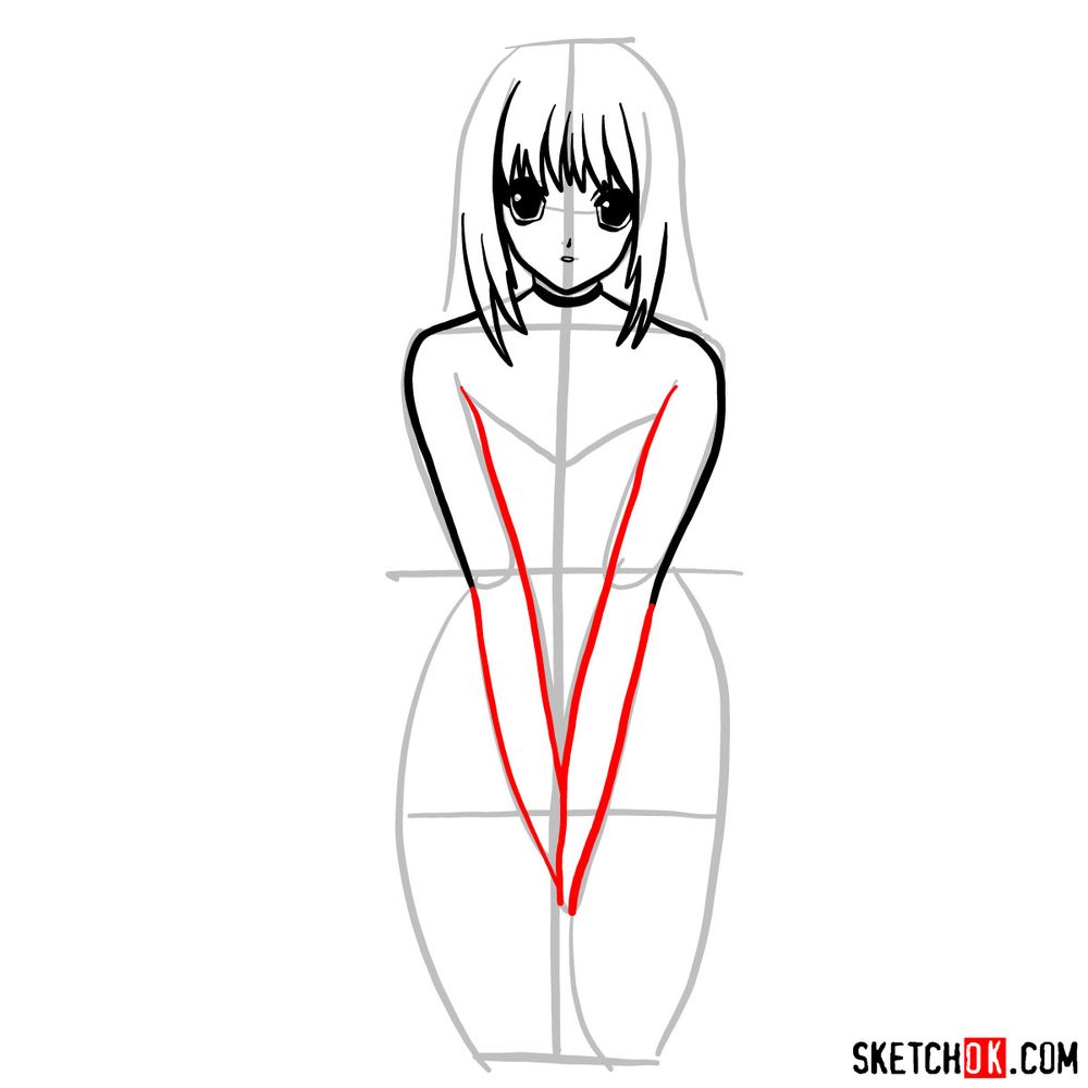 How to draw Misa Amane | Death Note - step 06