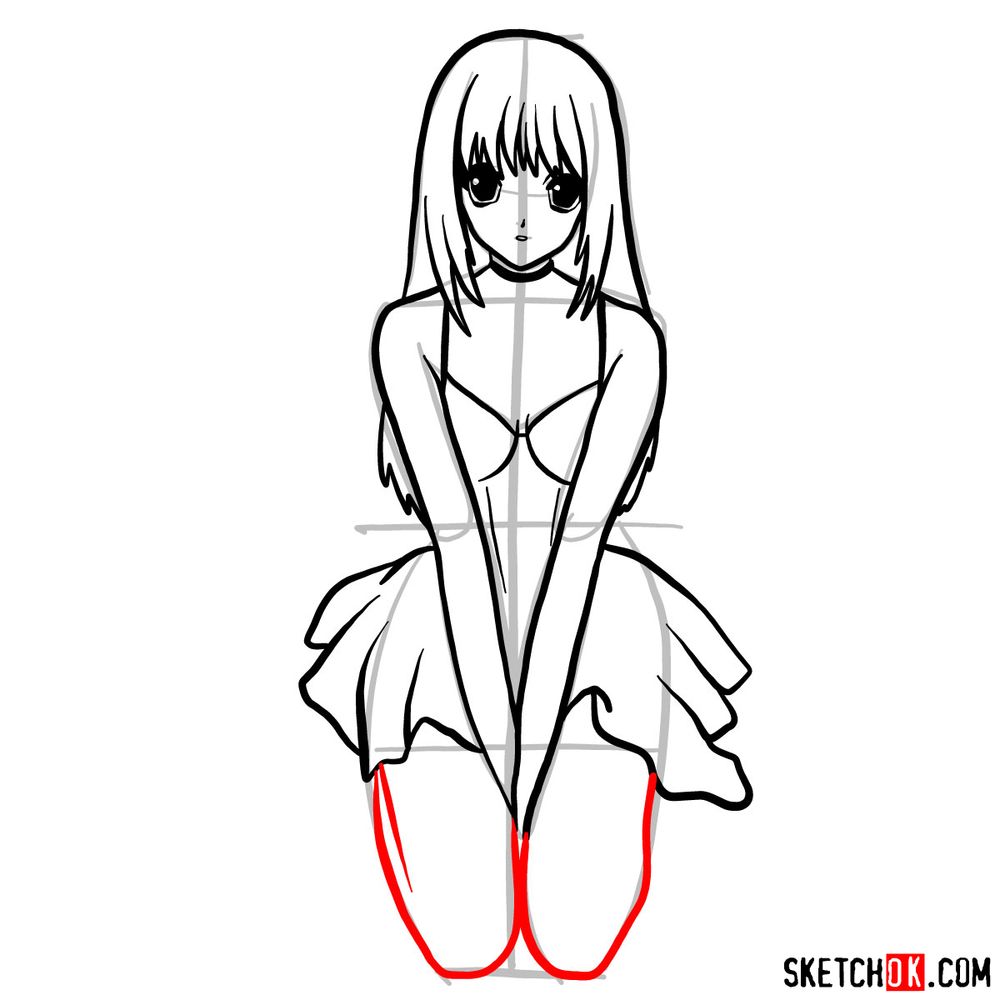 How to draw Misa Amane | Death Note - step 09