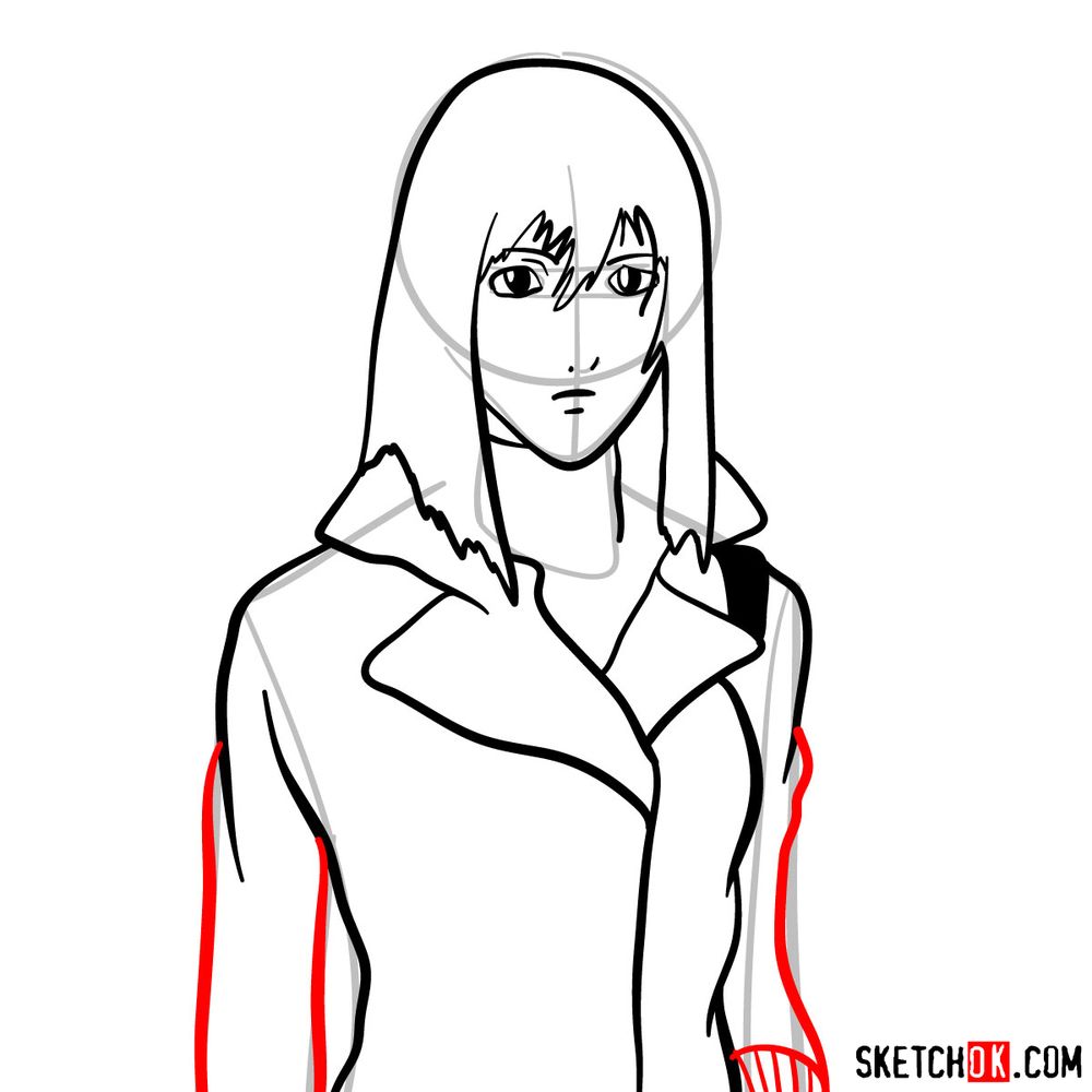 How to draw Naomi Misora | Death Note - step 09