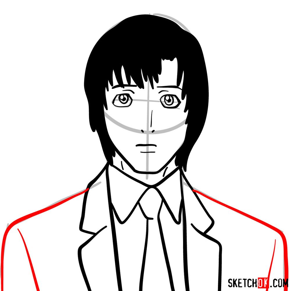 How to draw Touta Matsuda | Death Note - step 08