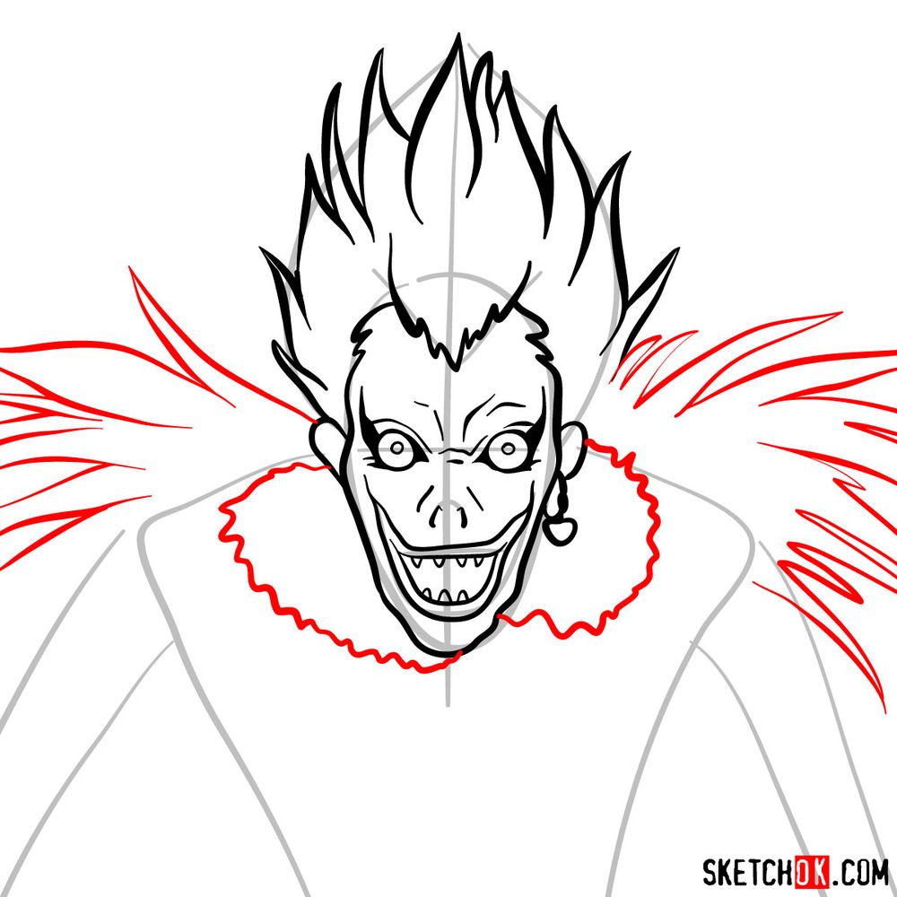 How to draw Ryuk | Death Note - step 07