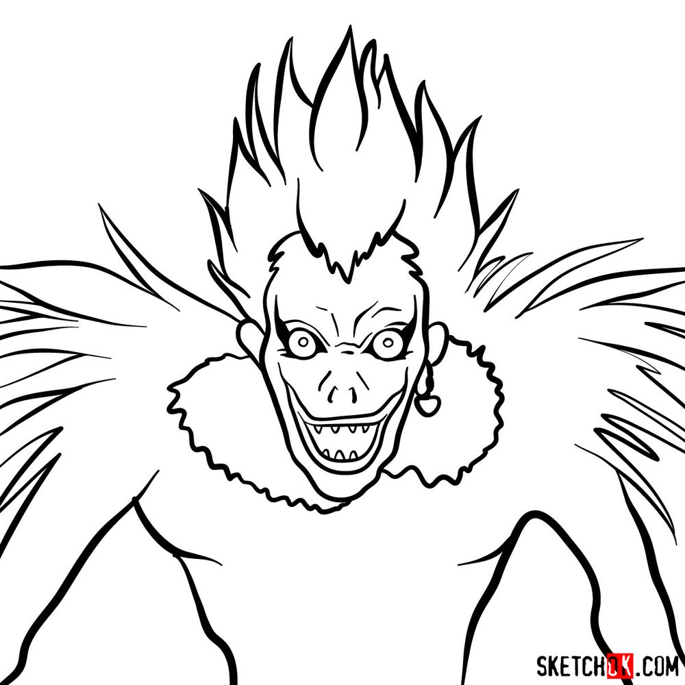 How to draw Ryuk Death Note Sketchok easy drawing guides