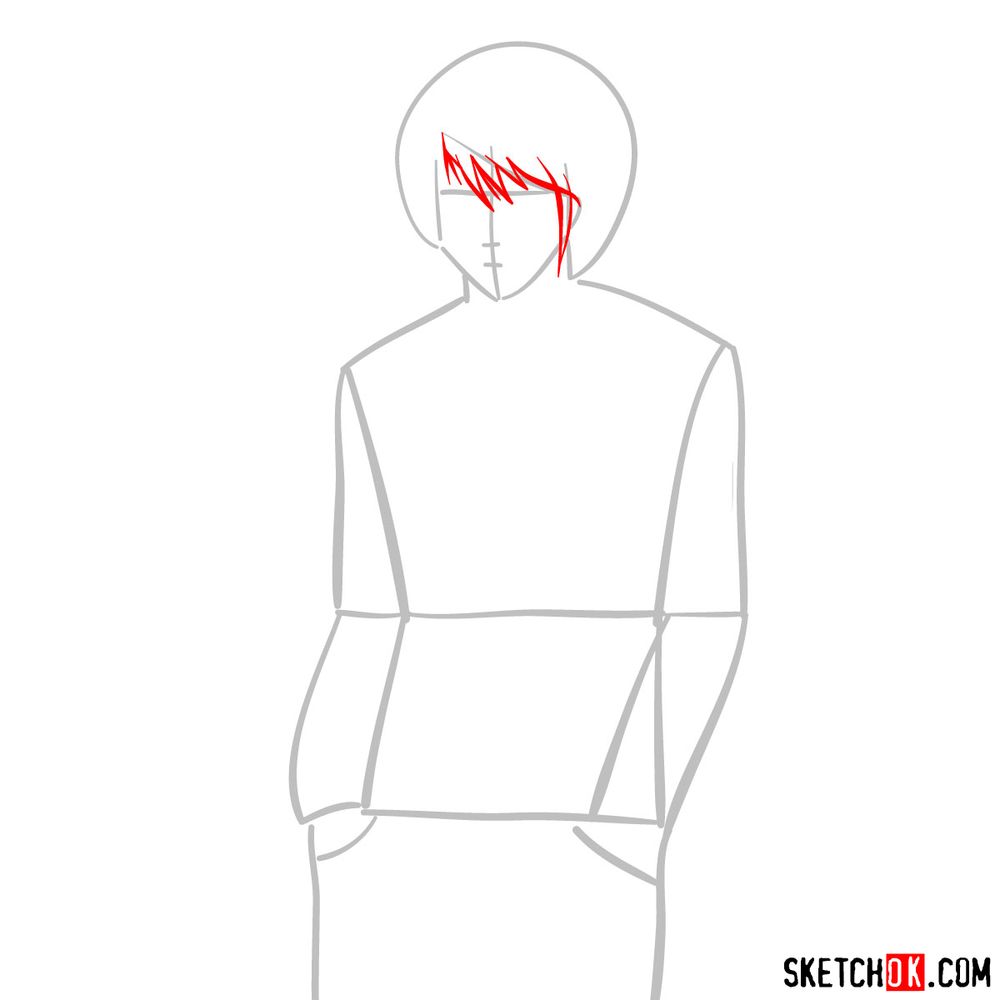 How to draw L Lawliet | Death Note - step 03