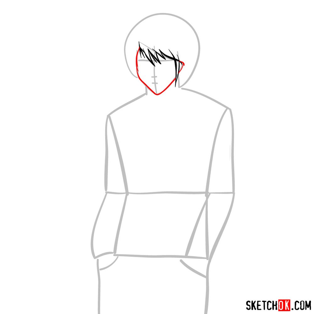 How to draw L Lawliet | Death Note - step 04