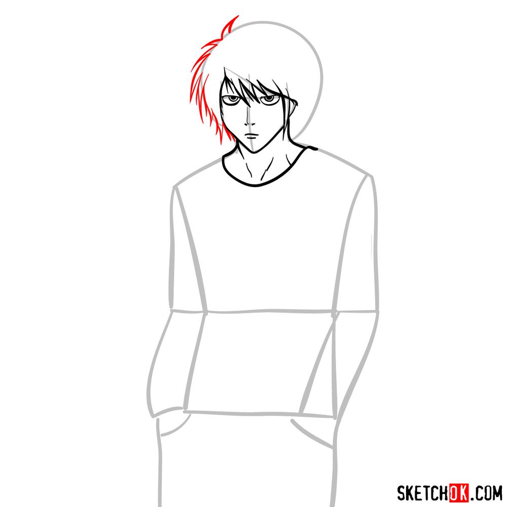 How to draw L Lawliet | Death Note - step 07