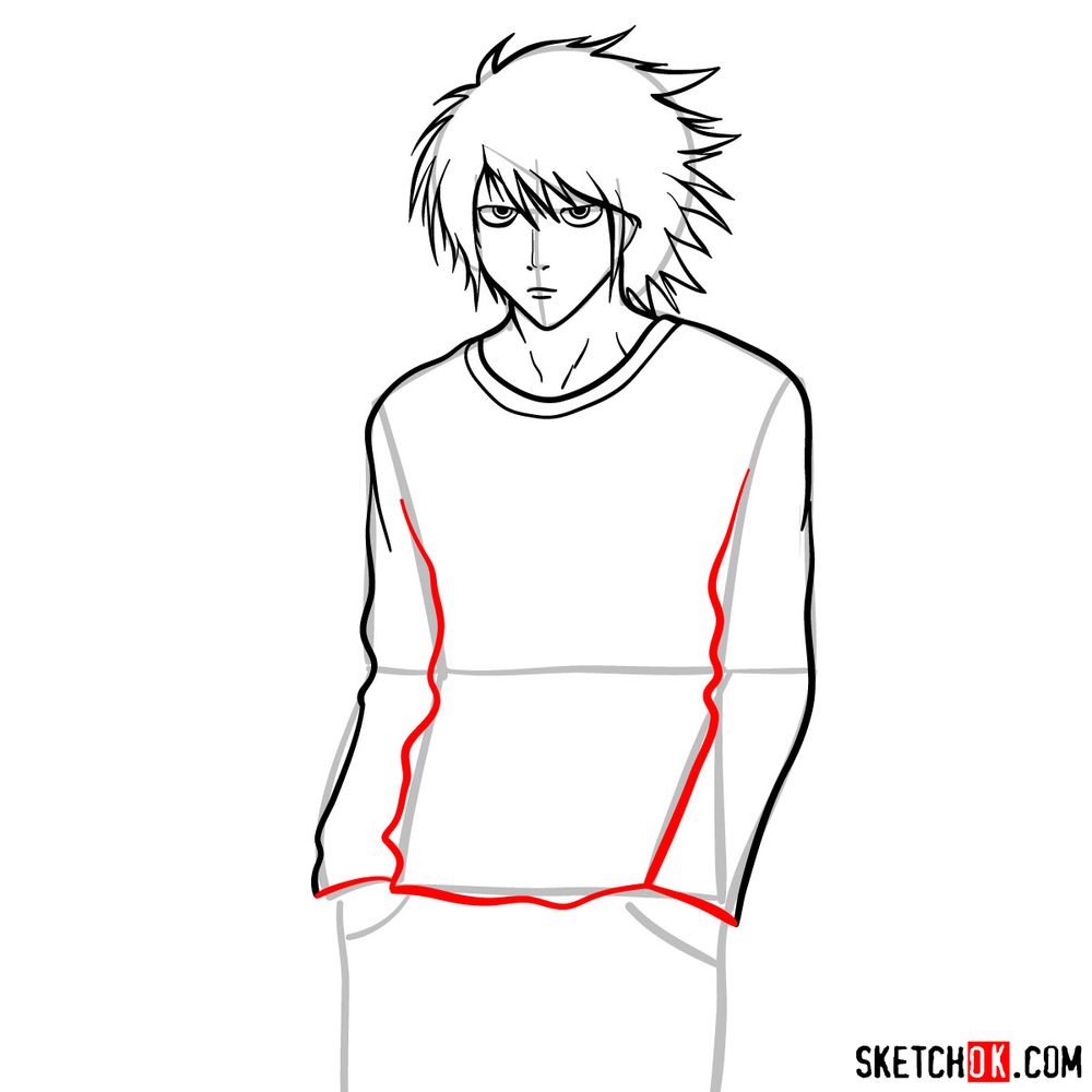 How to draw L Lawliet | Death Note - step 10