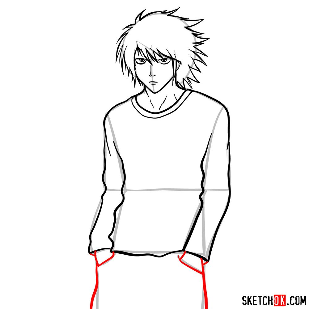 How to draw L Lawliet | Death Note - step 11
