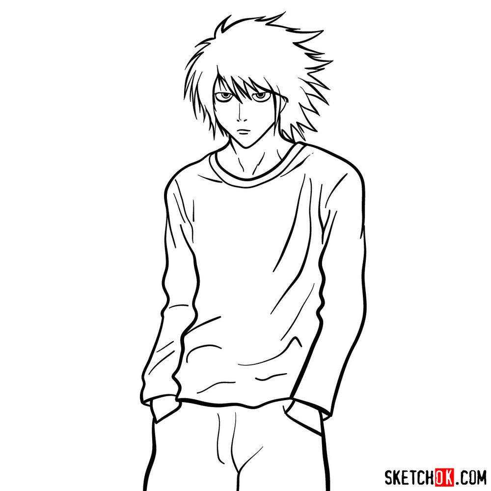 How to draw L Lawliet | Death Note - step 13