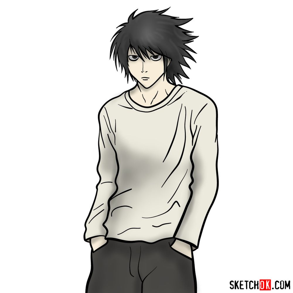 How to draw Death Note characters - SketchOk