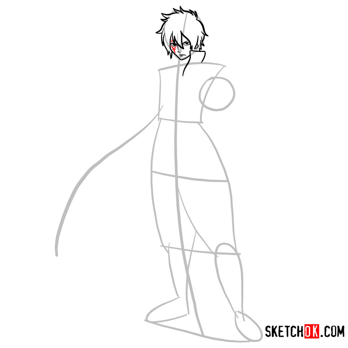 How to draw Jellal Fernandes full growth | Fairy Tail - step 06