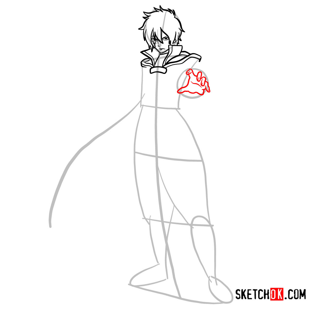 How to draw Jellal Fernandes full growth | Fairy Tail - step 08
