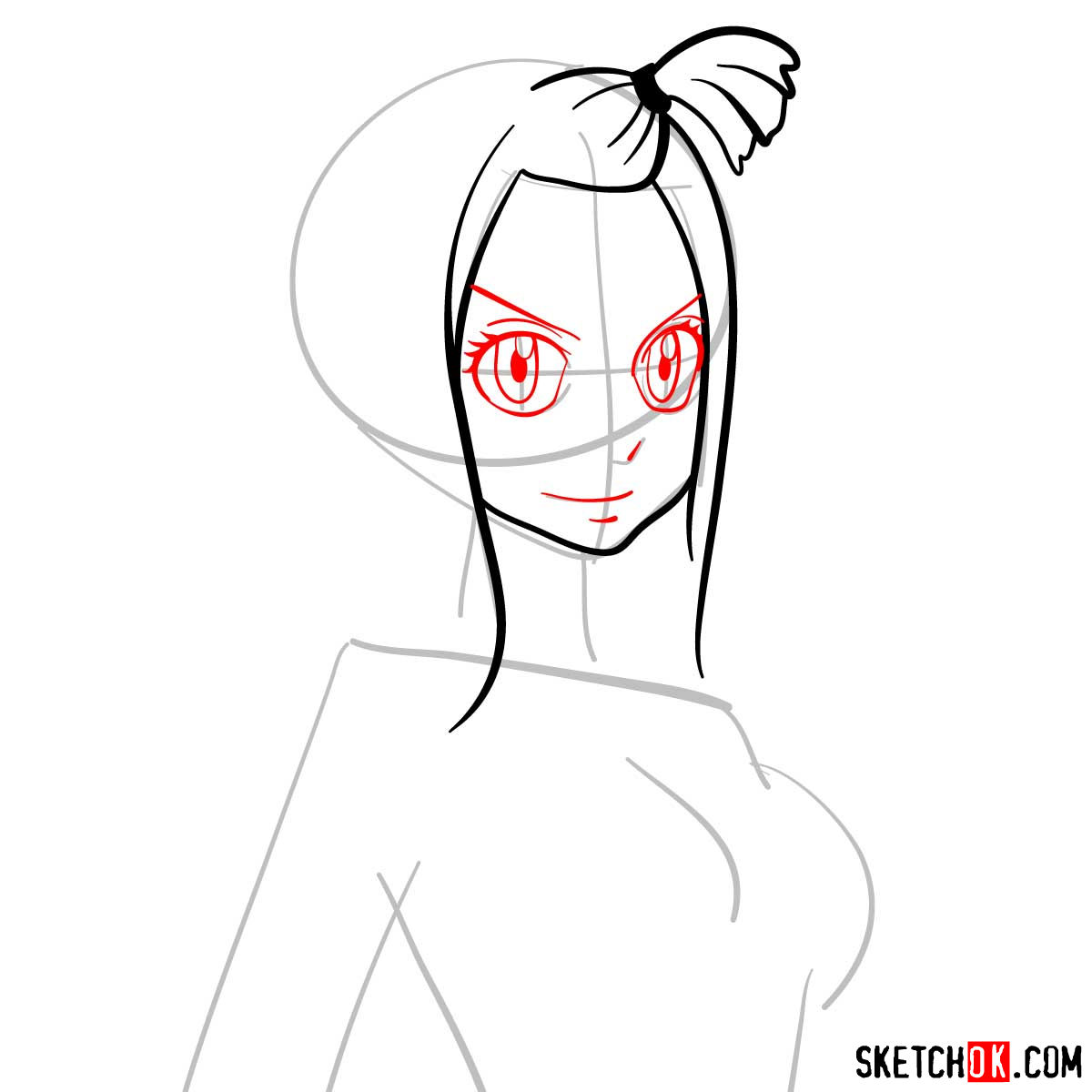 How to draw Mirajane's portrait (fairy tail) - step 04