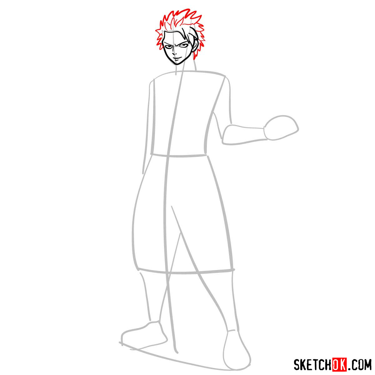 How to draw Sting Eucliffe full growth (fairy tail) - step 05