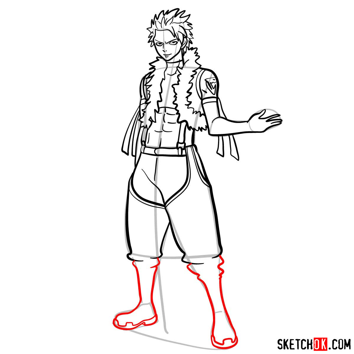 How to draw Sting Eucliffe full growth (fairy tail) - step 12