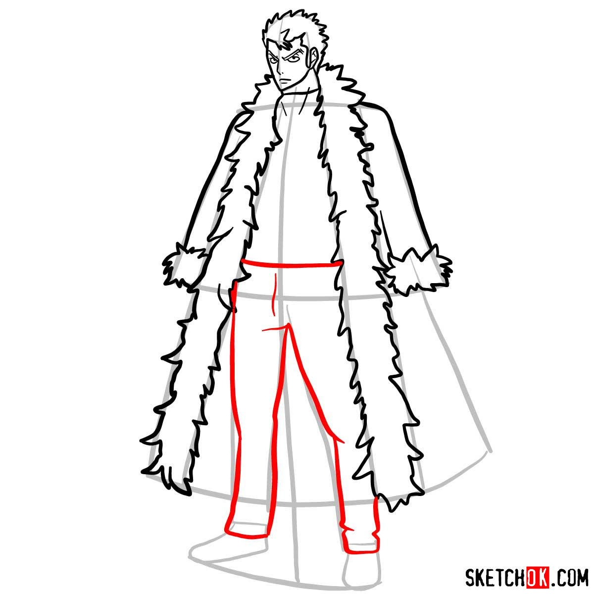 How to draw Laxus Dreyar (fairy tail) - step 09