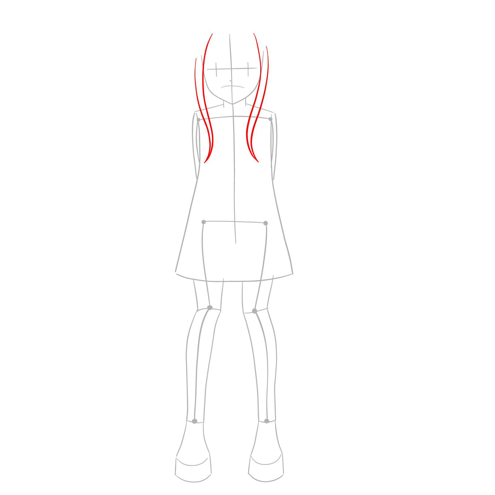 How to draw Wendy Marvell from Fairy Tail - step 04
