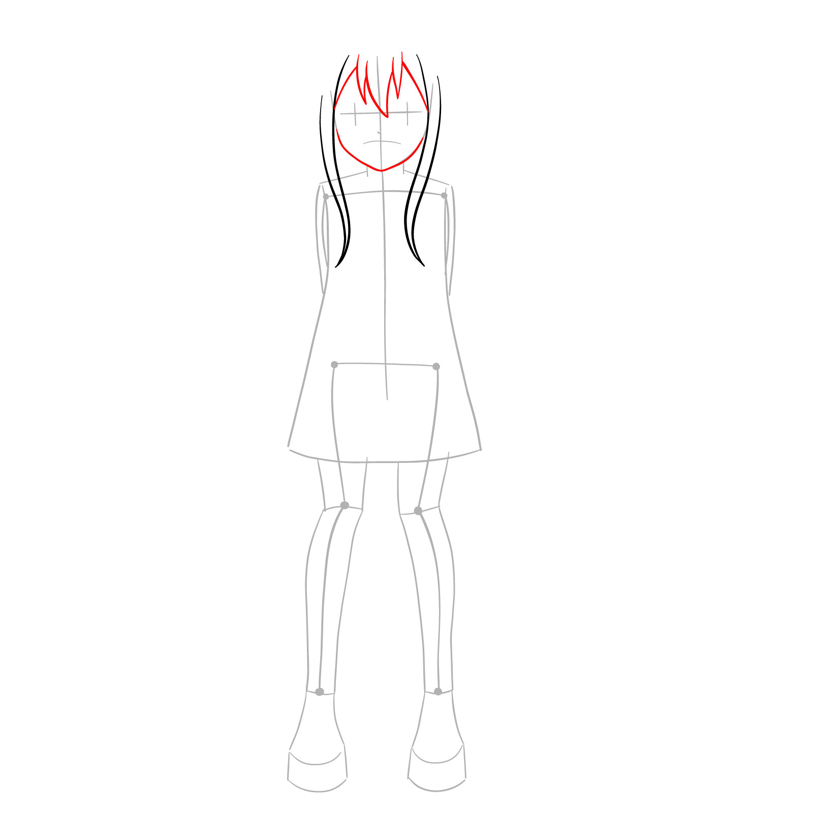 How to draw Wendy Marvell from Fairy Tail - step 05