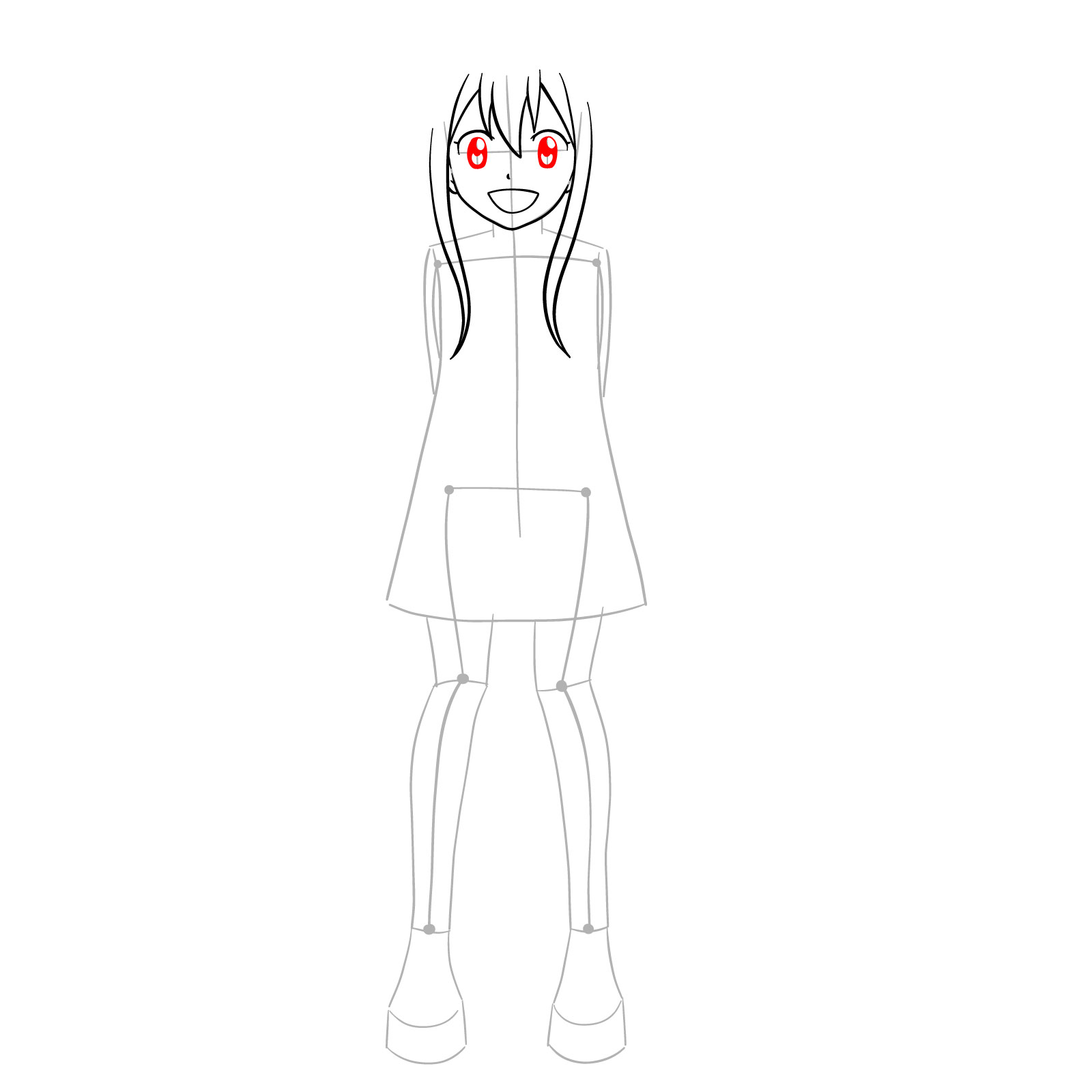 How to draw Wendy Marvell from Fairy Tail - step 07