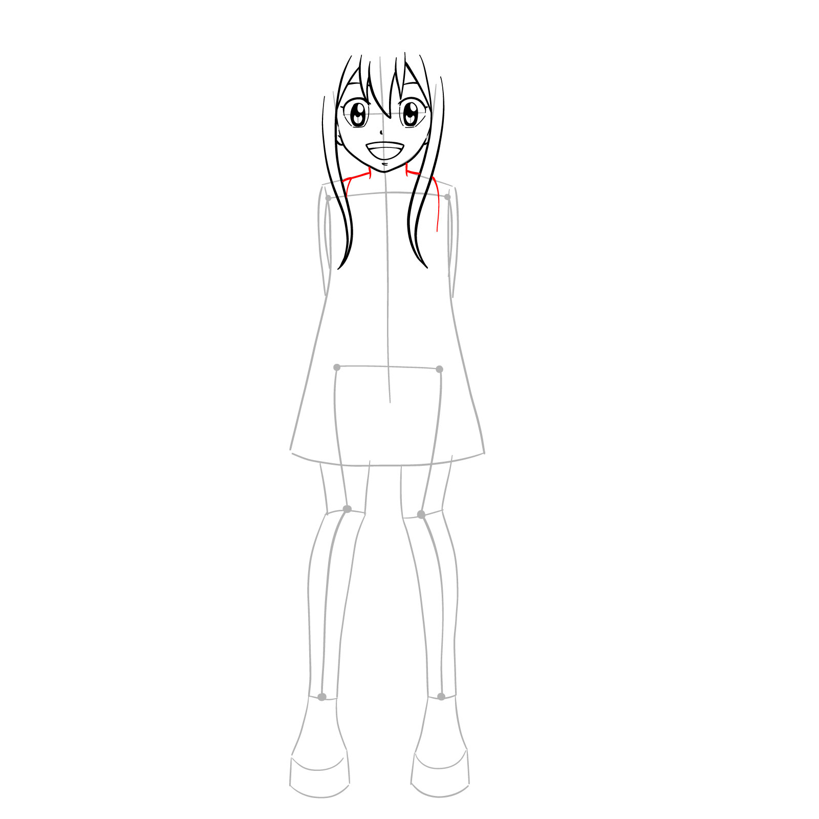 How to draw Wendy Marvell from Fairy Tail - step 09