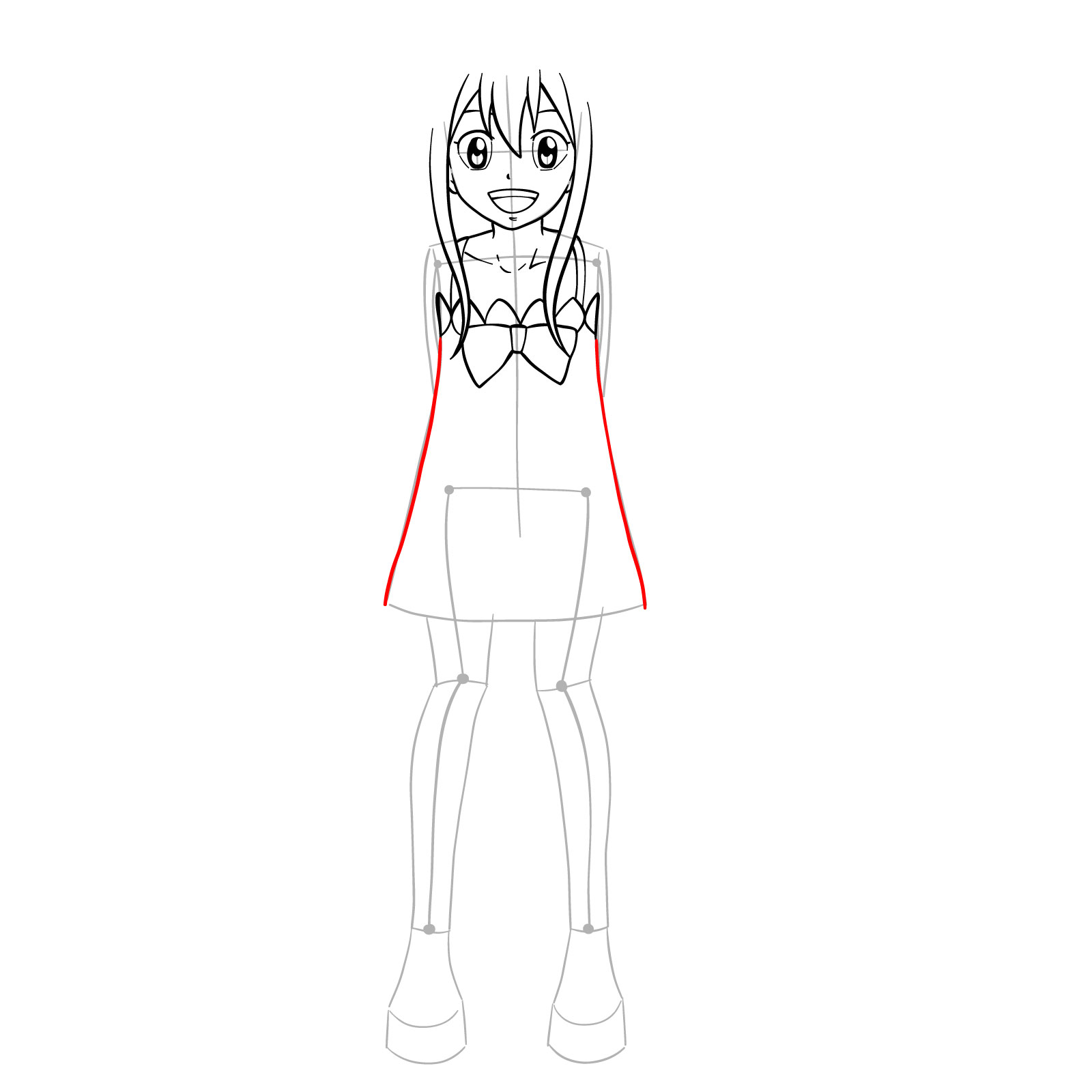How to draw Wendy Marvell from Fairy Tail - step 12