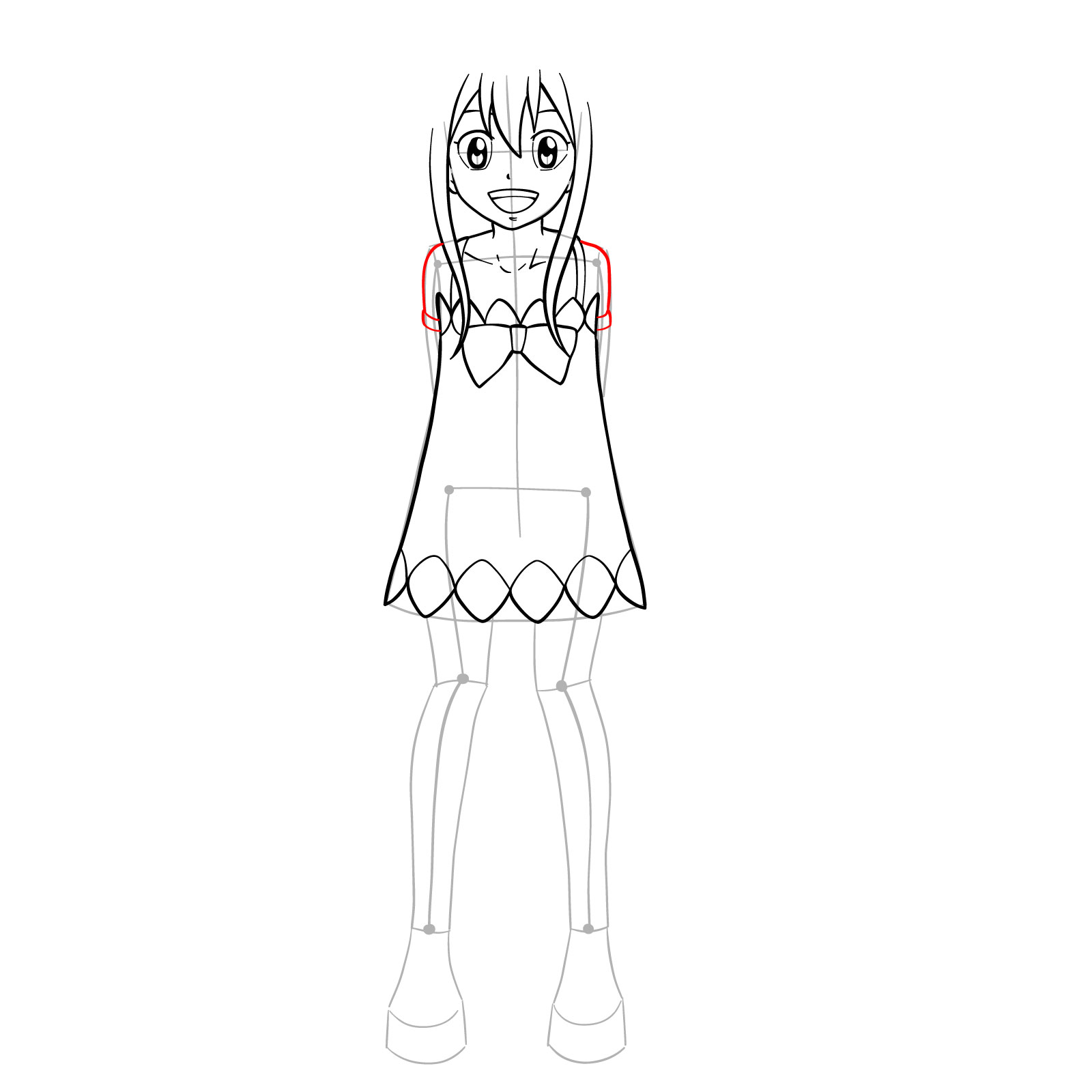 How to draw Wendy Marvell from Fairy Tail - step 14