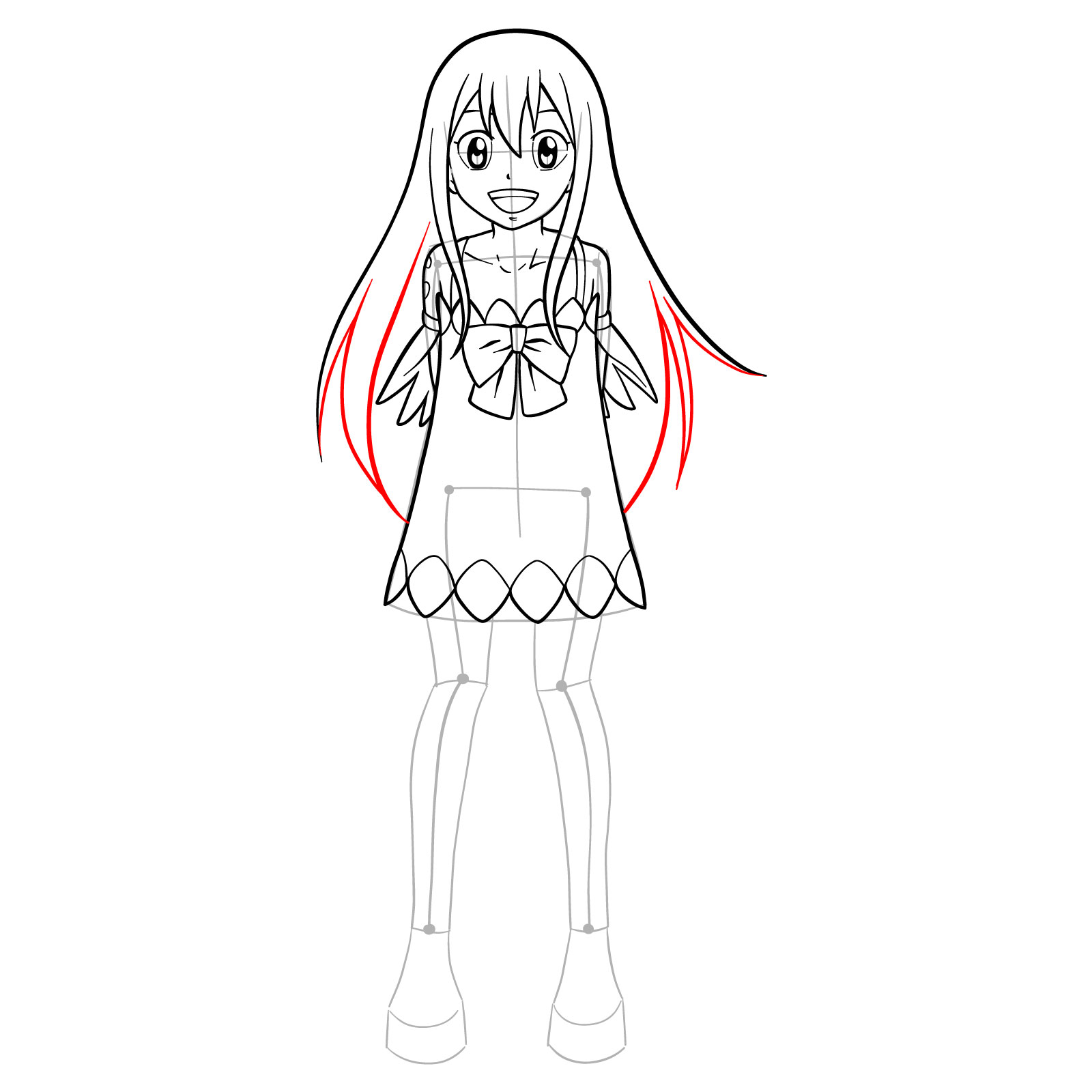 How to draw Wendy Marvell from Fairy Tail - step 18