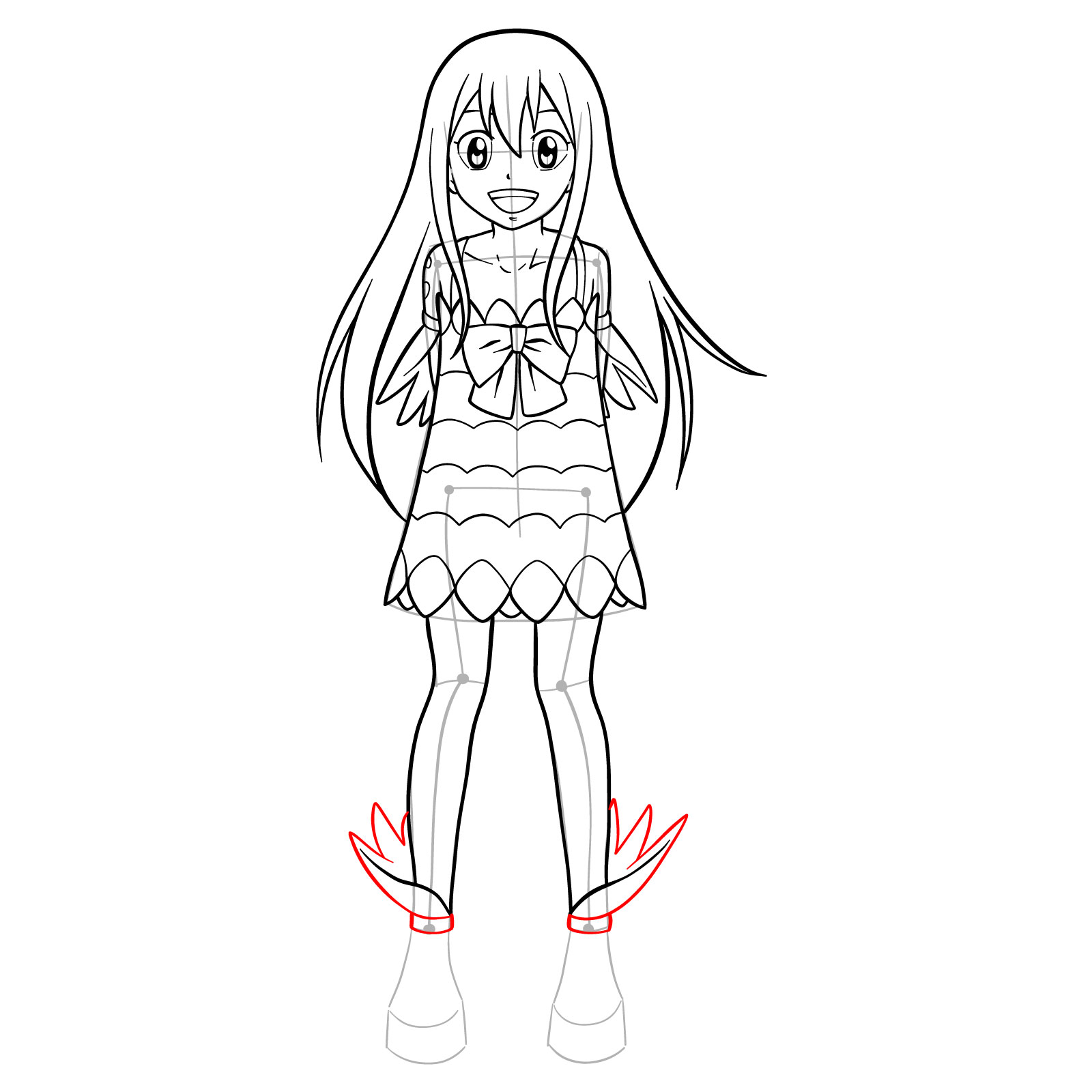 How to draw Wendy Marvell from Fairy Tail - step 21