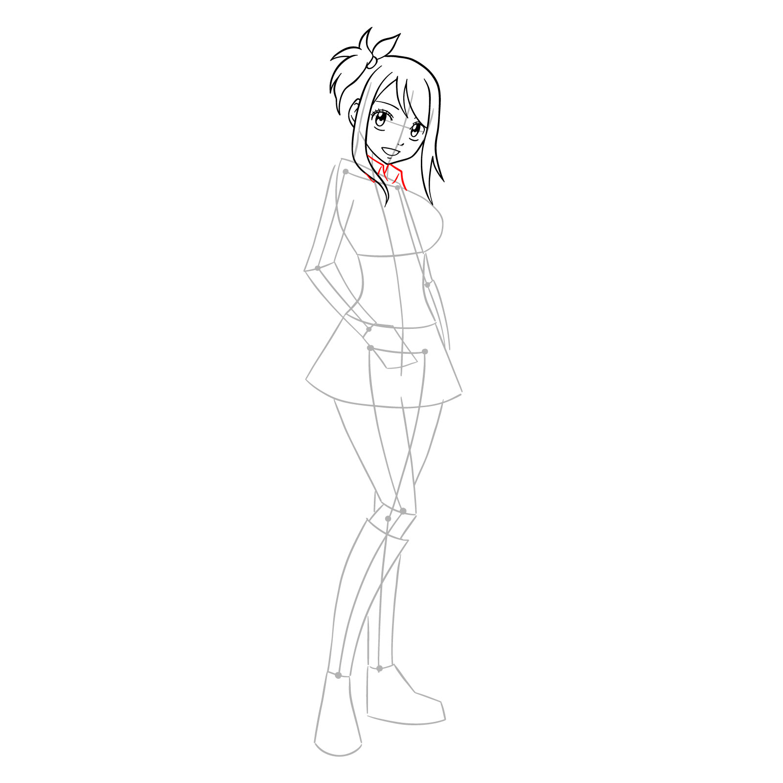 How to draw Lucy Heartfilia from Fairy Tail - step 13