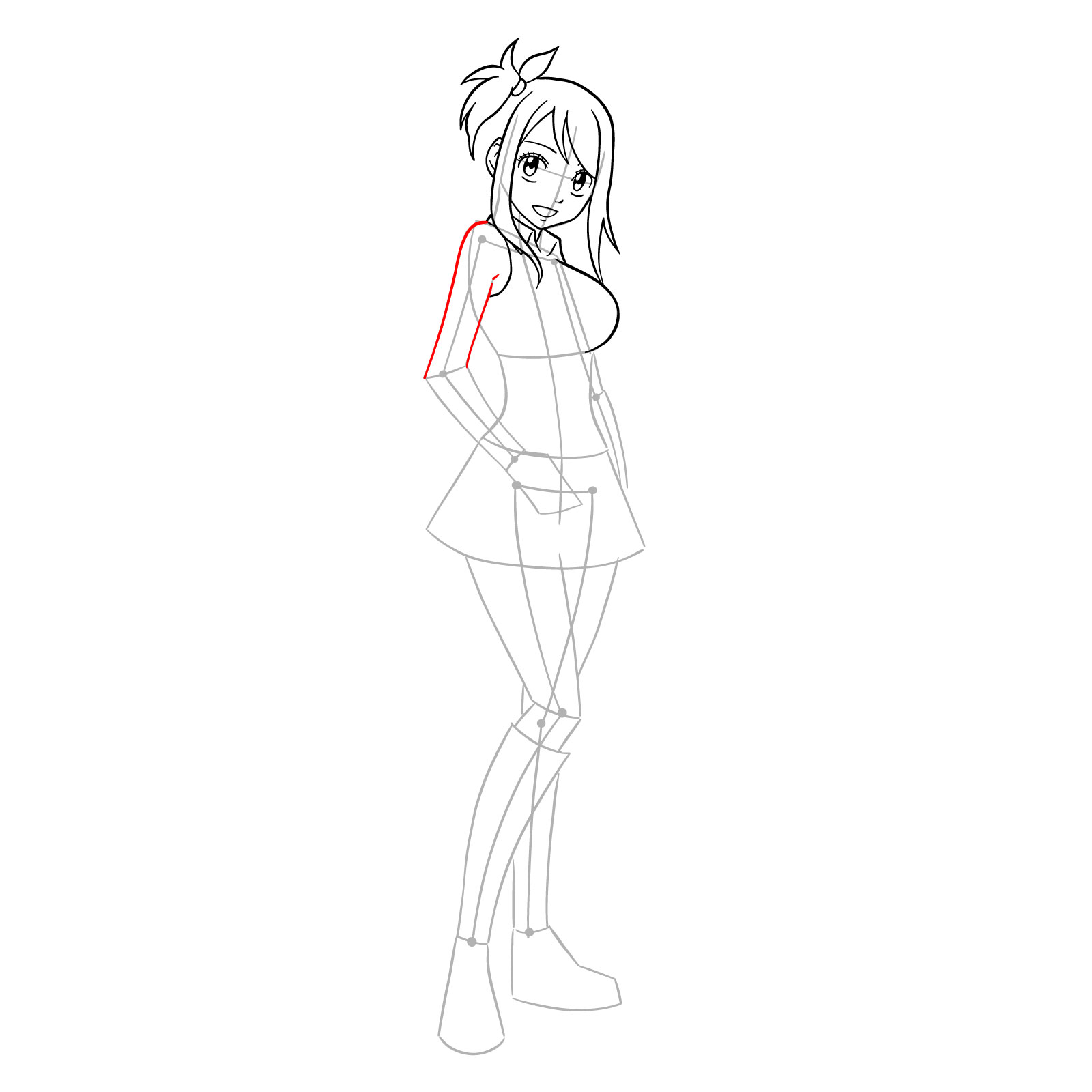 How to draw Lucy Heartfilia from Fairy Tail - step 15