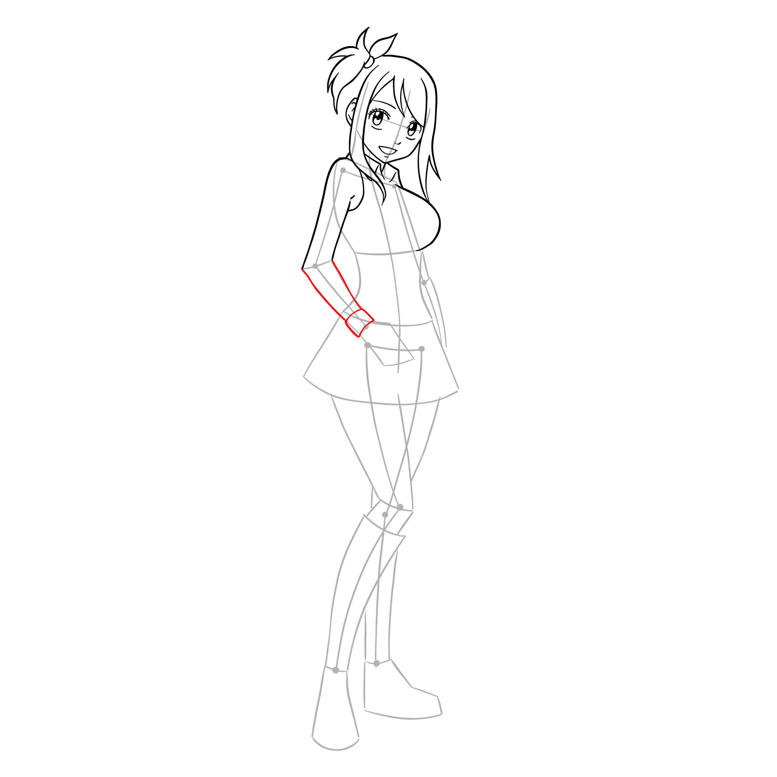 How to draw Lucy Heartfilia from Fairy Tail - step 16