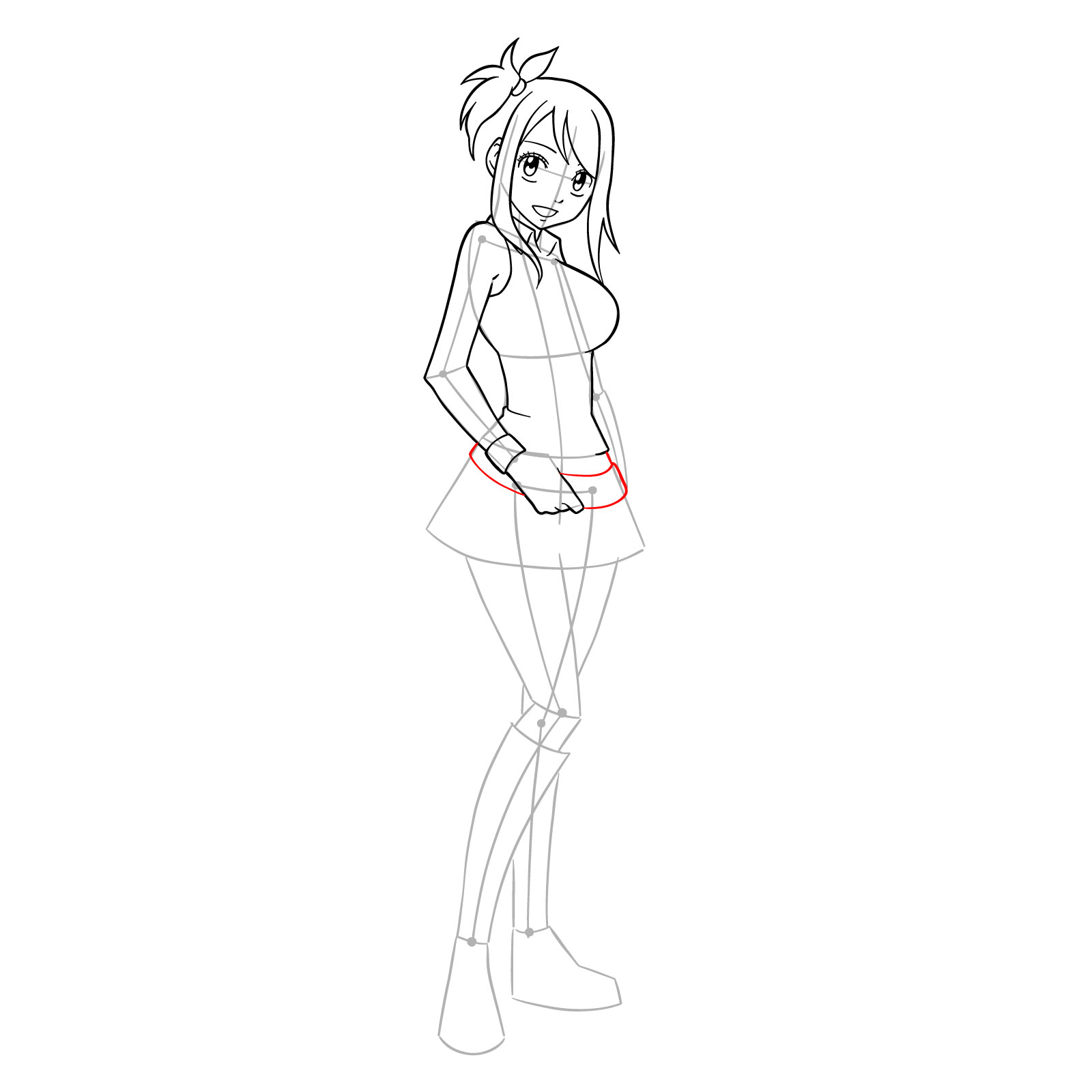 How to draw Lucy Heartfilia from Fairy Tail - step 19