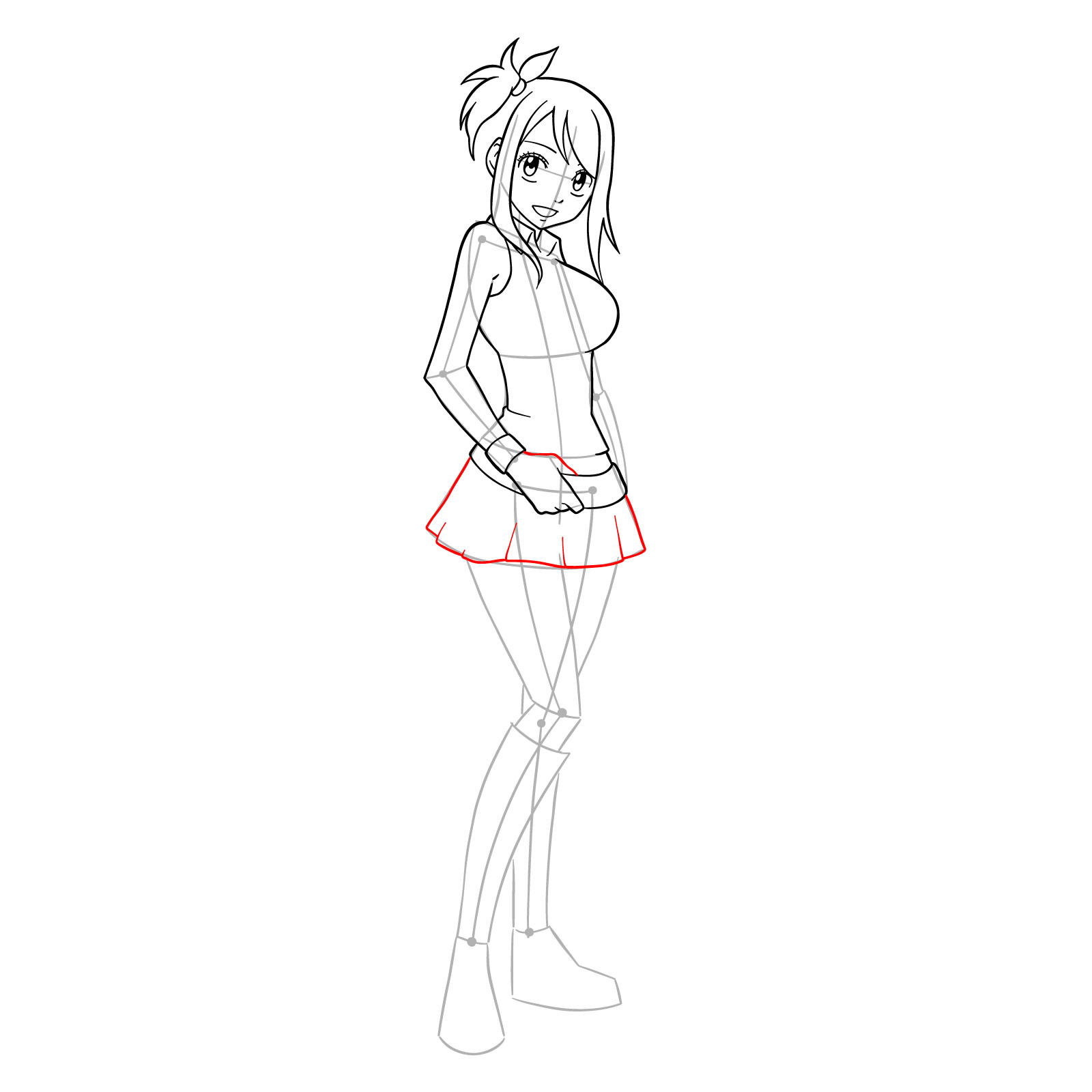 How to draw Lucy Heartfilia from Fairy Tail - step 20